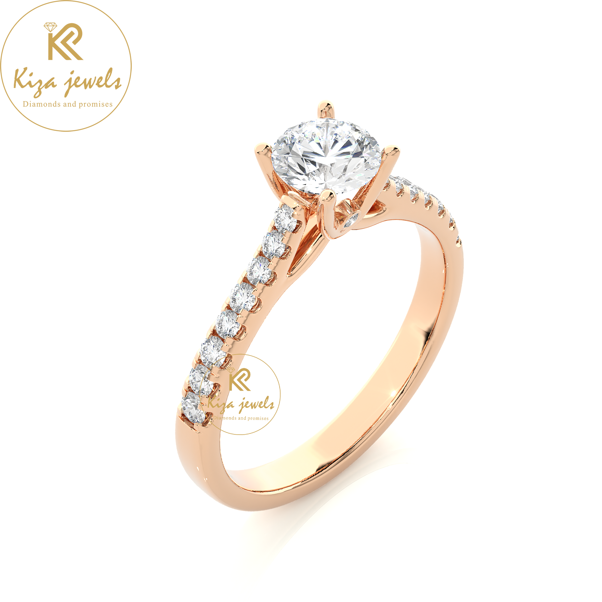 0.85 TDW Round Cut Women's Engagement Diamond Ring