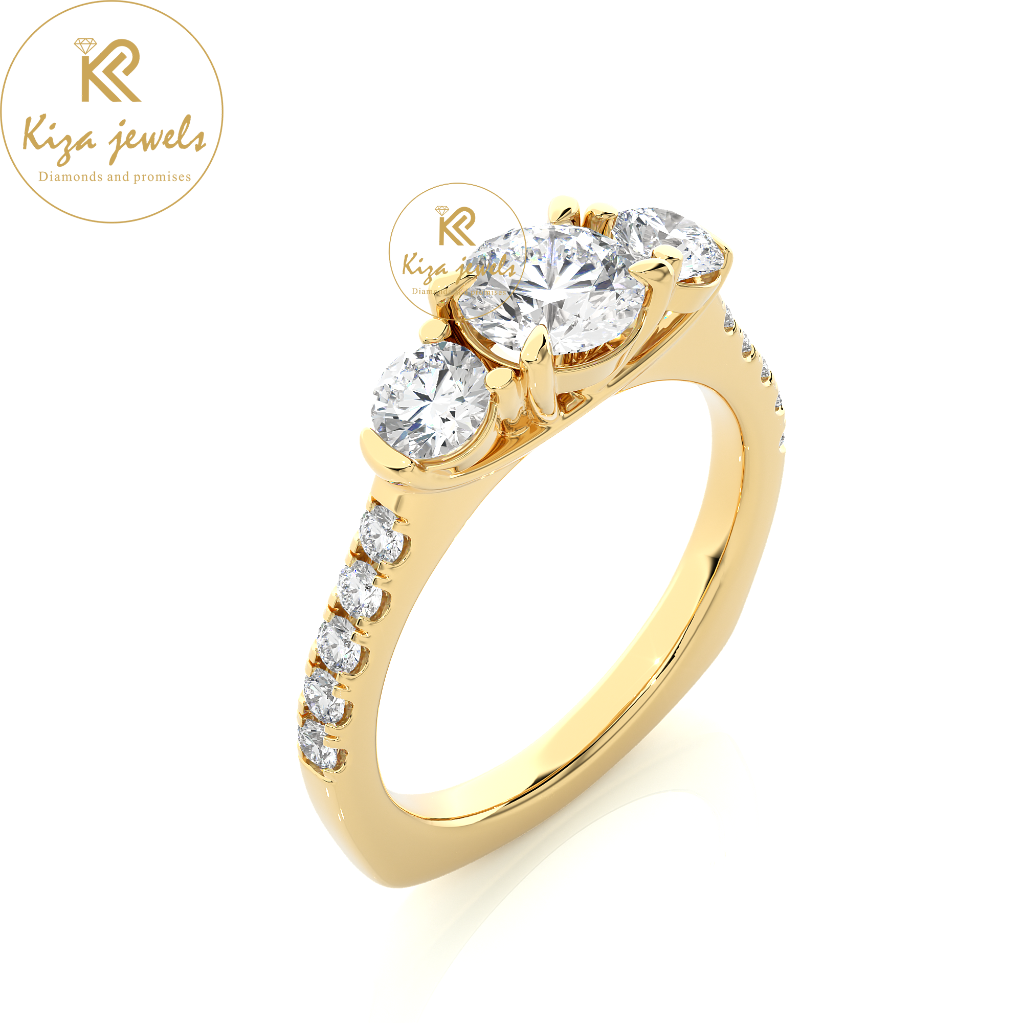 1.55 TDW Round Cut Women's Engagement Diamond Ring