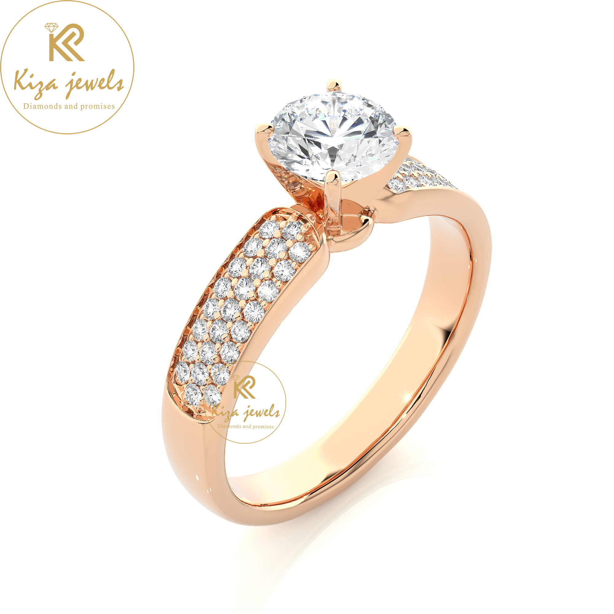 1.02 TDW Round Cut Women's Engagement Diamond Ring