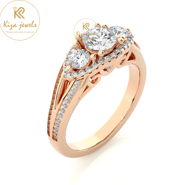 1.14 TDW Round & princess Cut Women's Engagement Diamond Ring