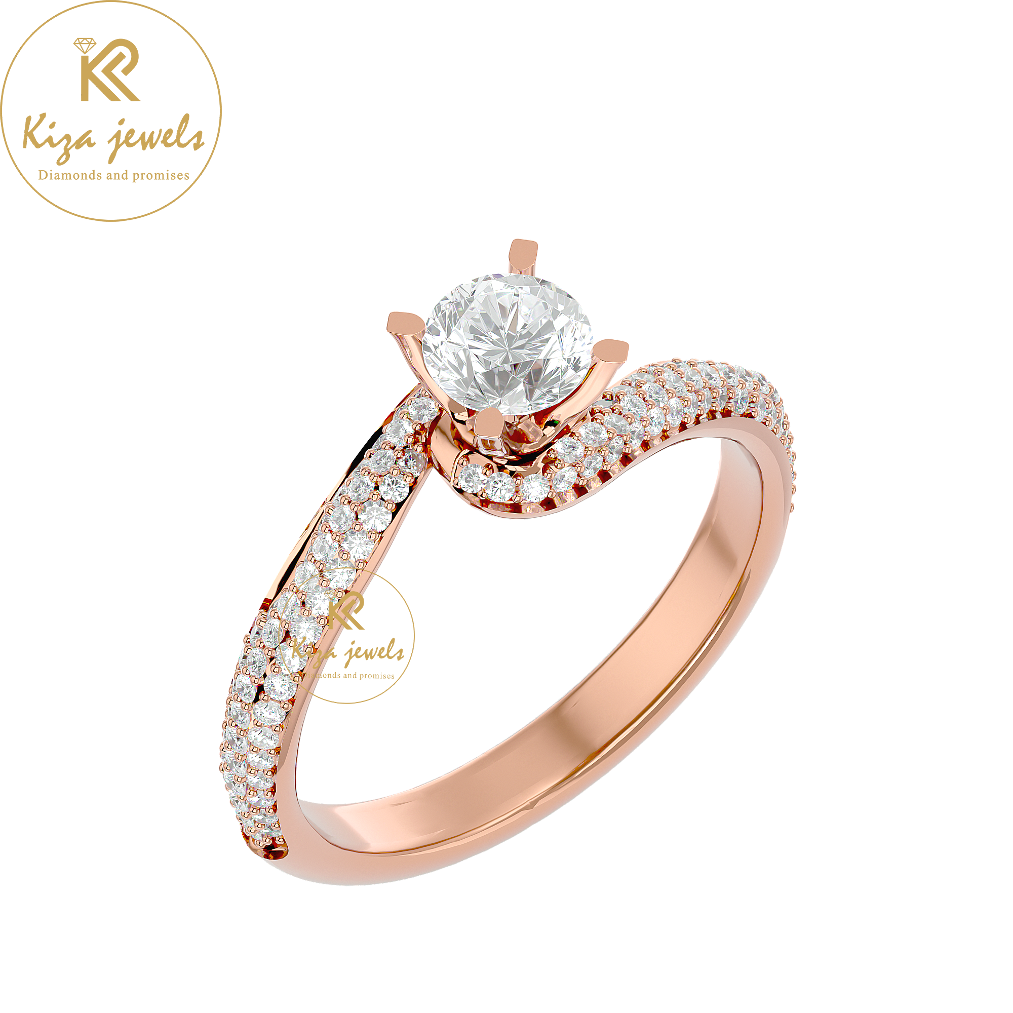 0.87 TDW Round Cut Women's Engagement Diamond Ring