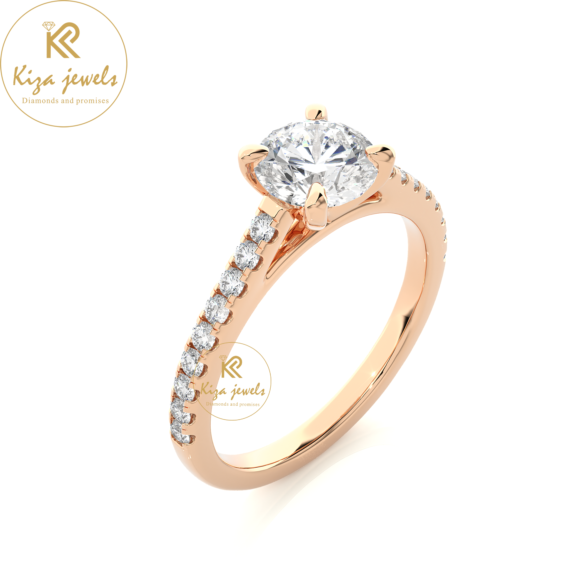 1.36 TDW Round Cut Women's Engagement Diamond Ring