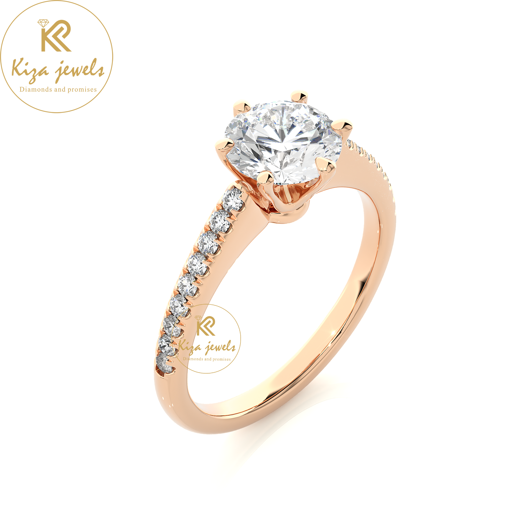 1.47 TDW Round Cut Women's Engagement Diamond Ring