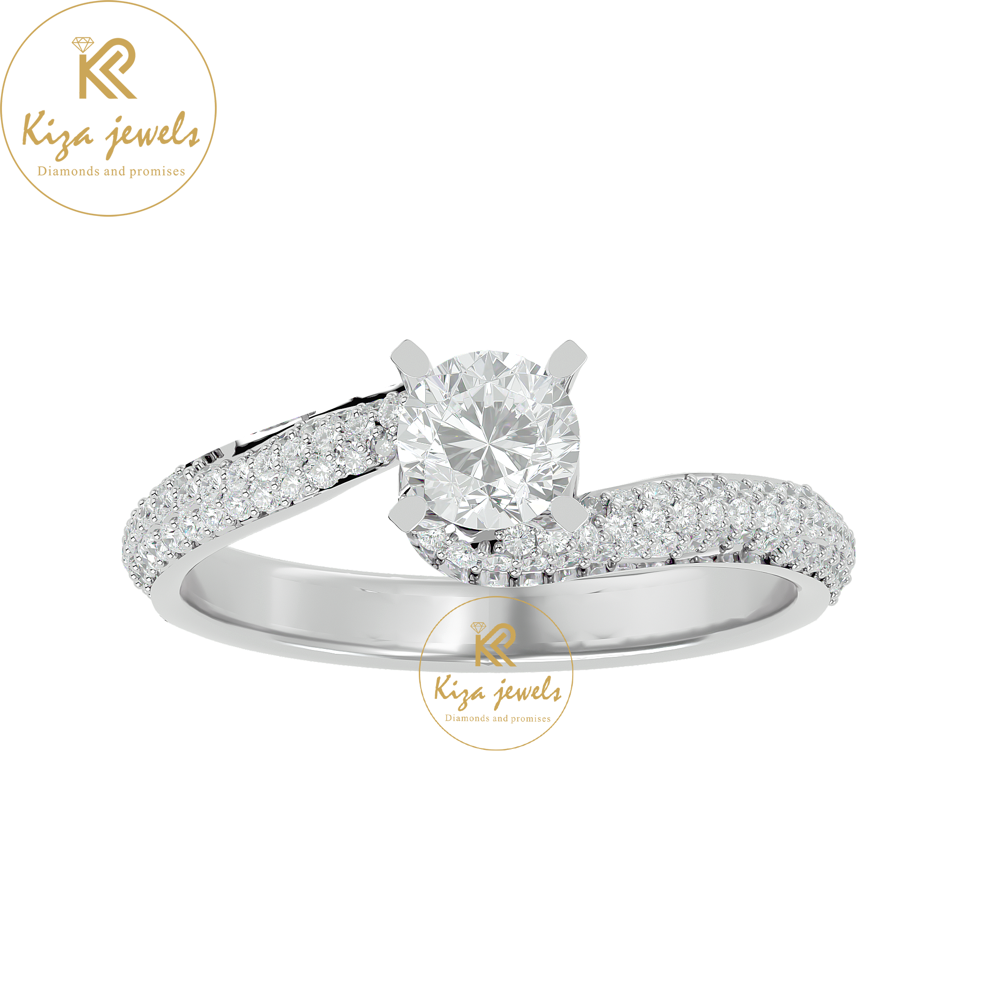 0.87 TDW Round Cut Women's Engagement Diamond Ring