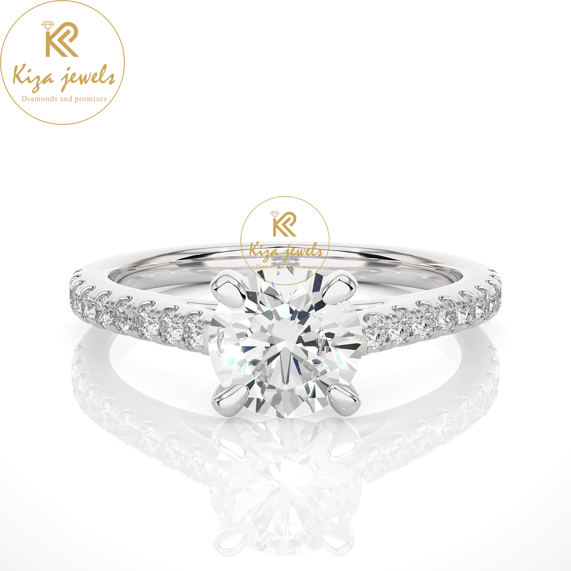 1.36 TDW Round Cut Women's Engagement Diamond Ring