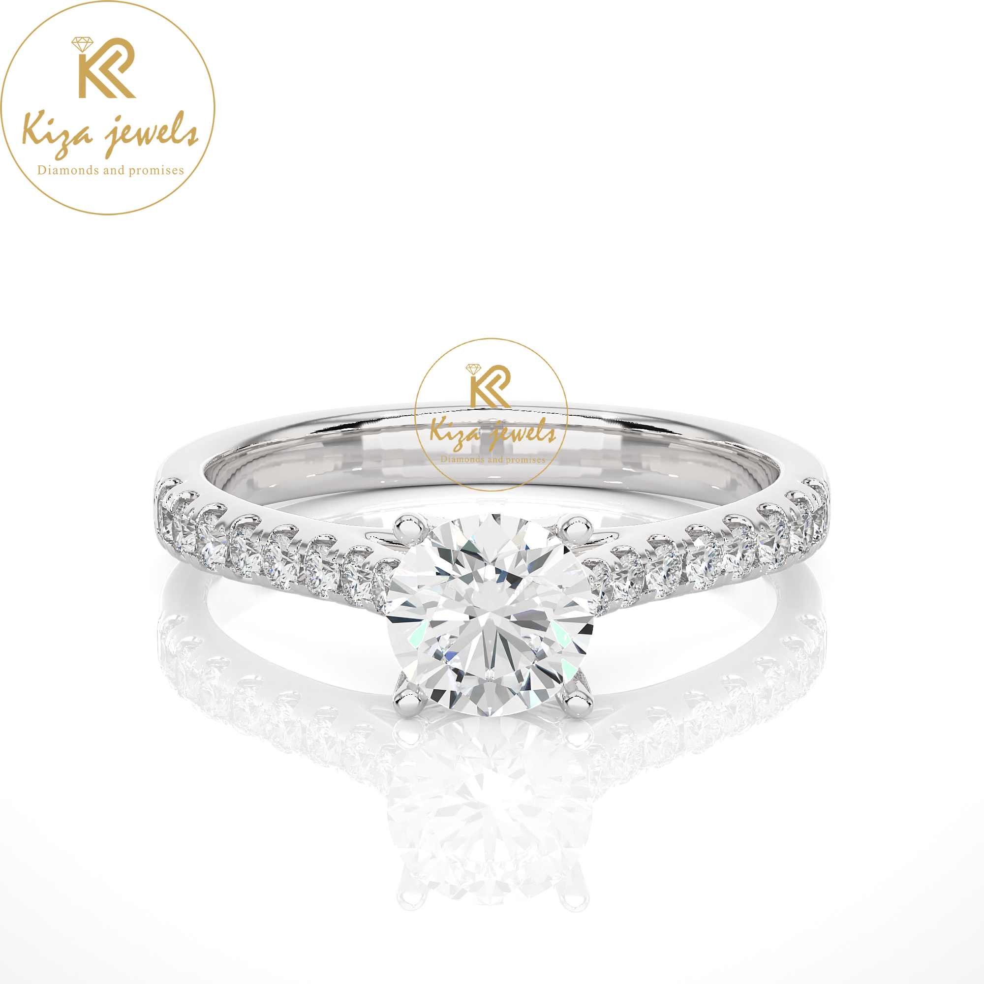 0.85 TDW Round Cut Women's Engagement Diamond Ring