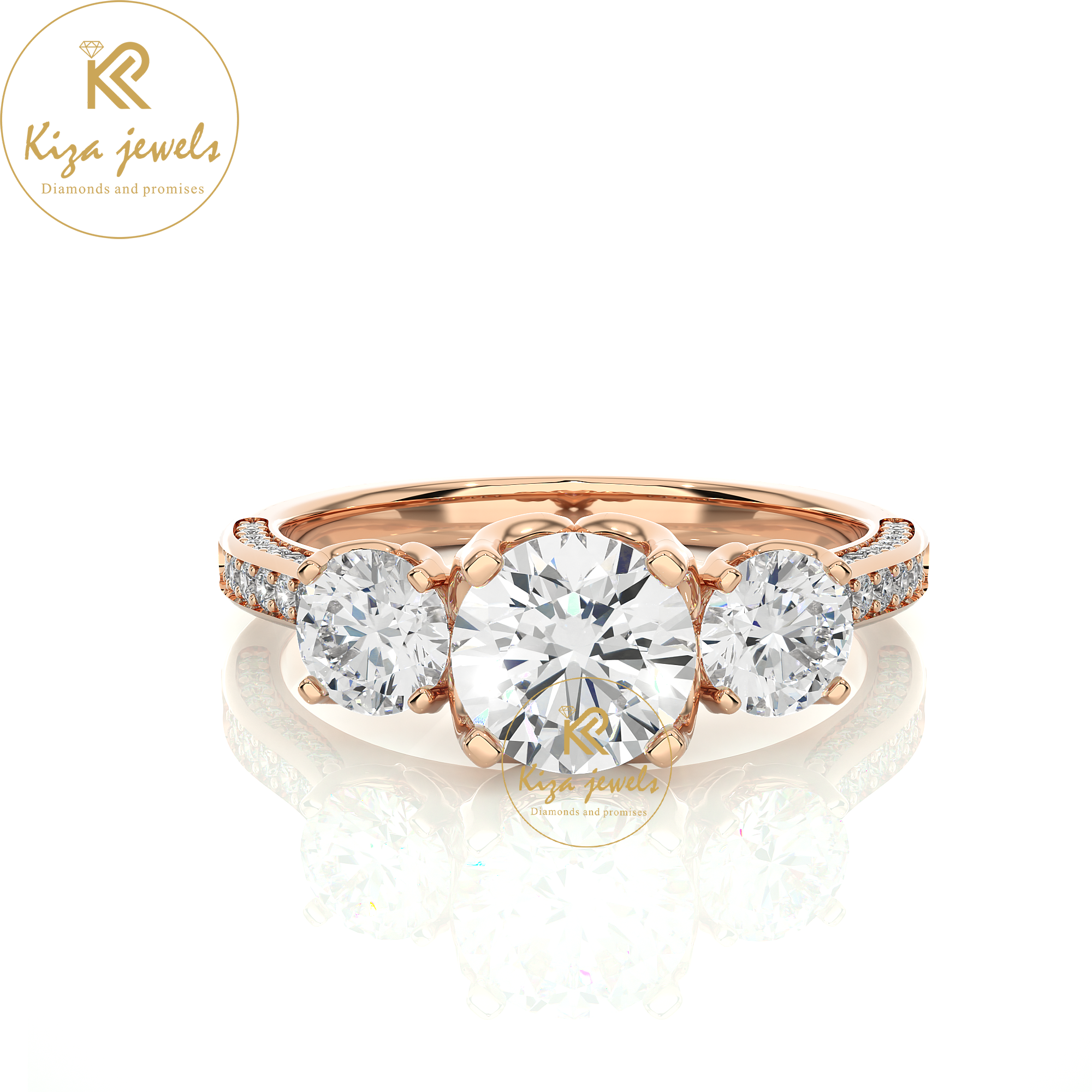 1.90 TDW Round Cut Women's Engagement Diamond Ring