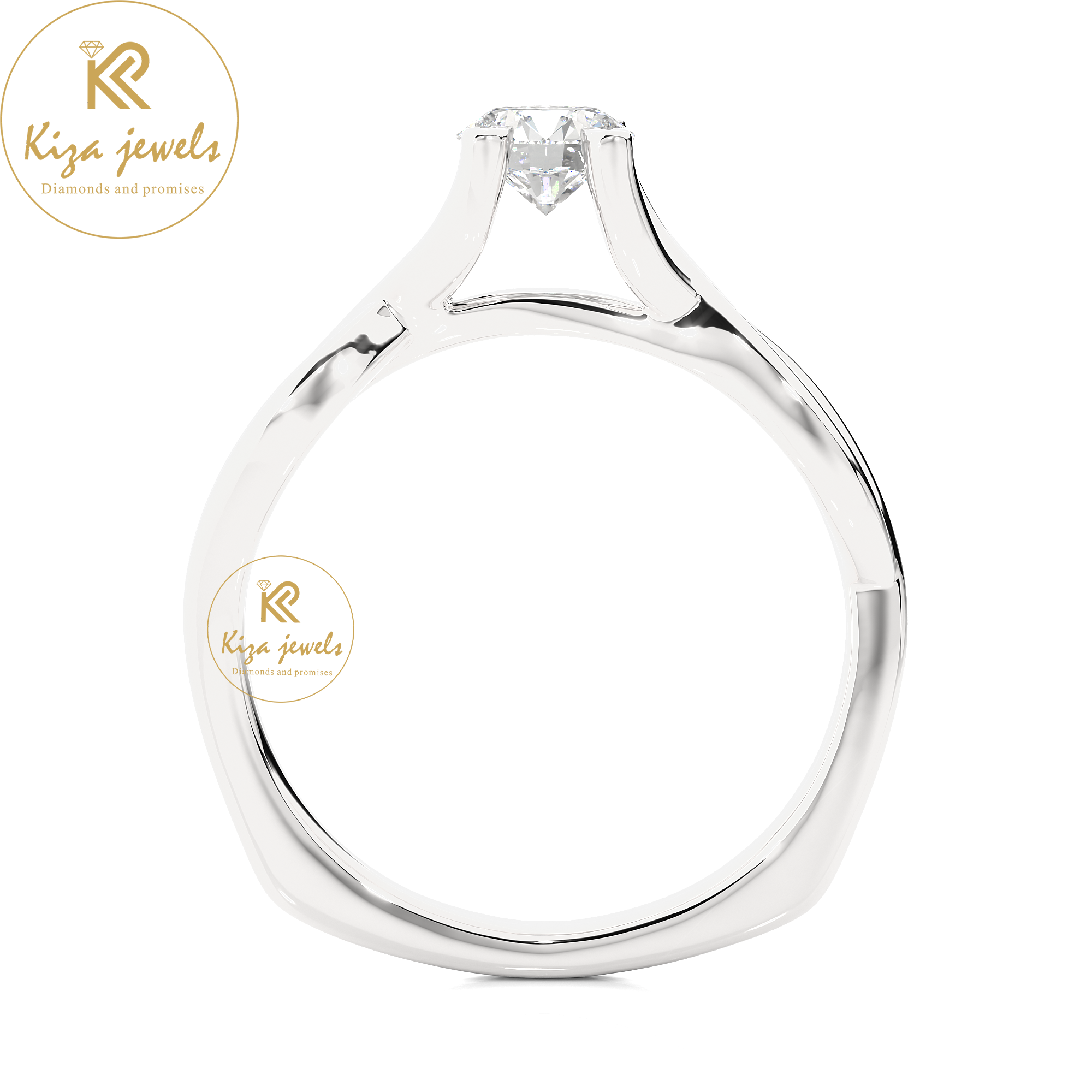 0.47 TDW Round Cut Diamond Women's Solitaire Ring