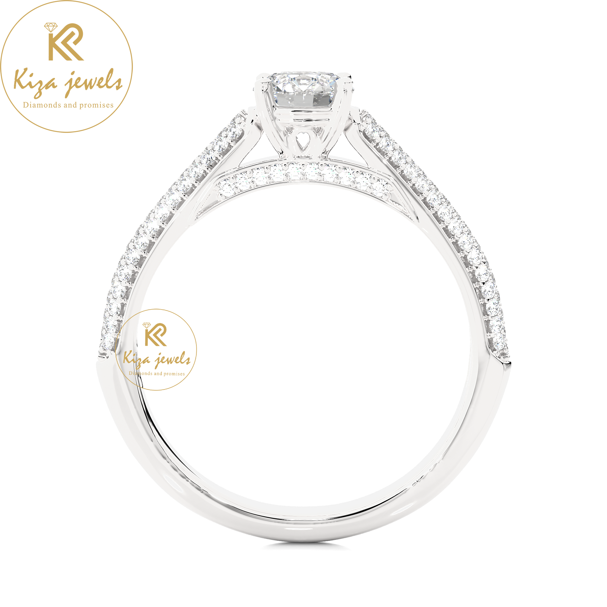 0.95 TDW Round Cut Women's Engagement Diamond Ring