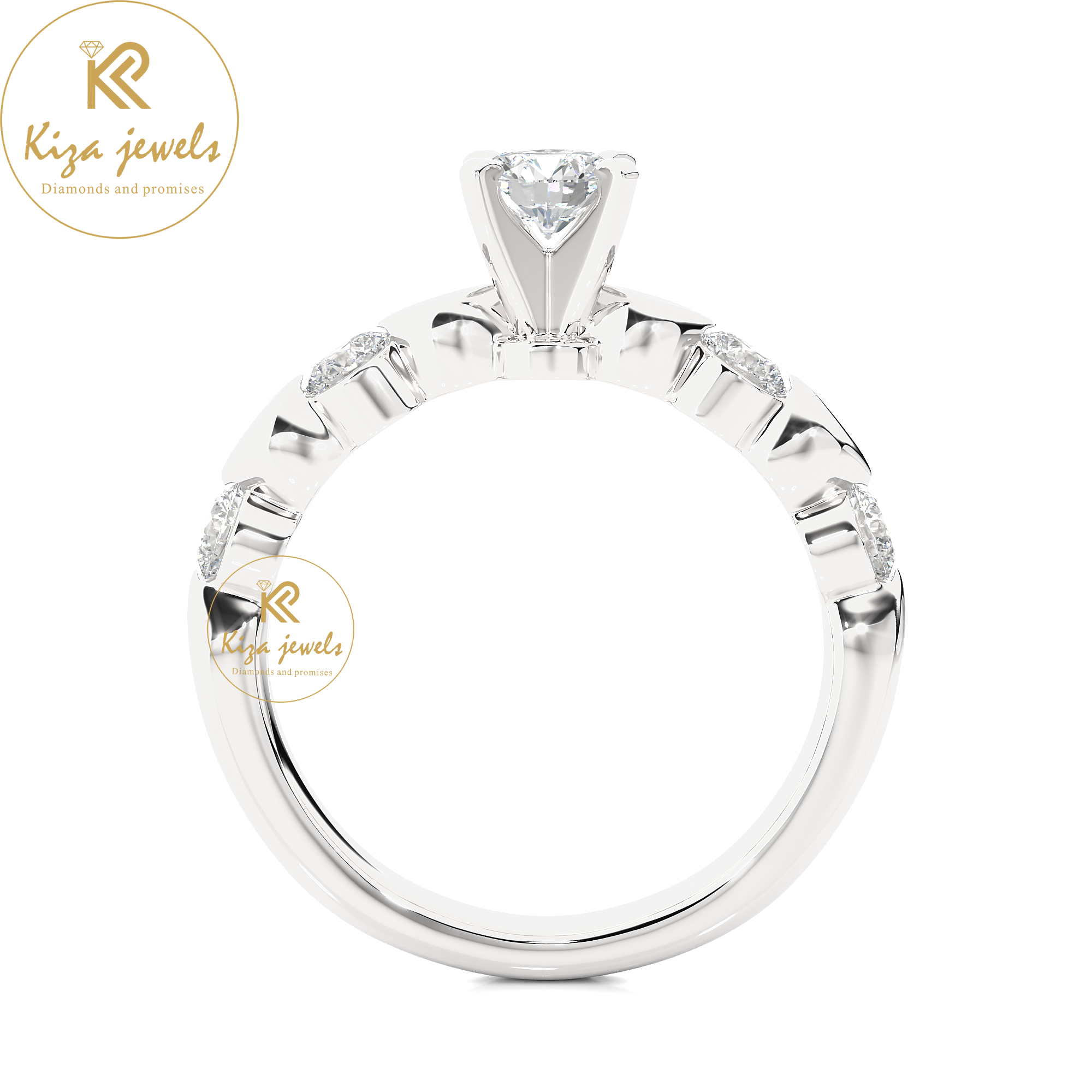 0.90 TDW Round Cut Women's Engagement Diamond Ring