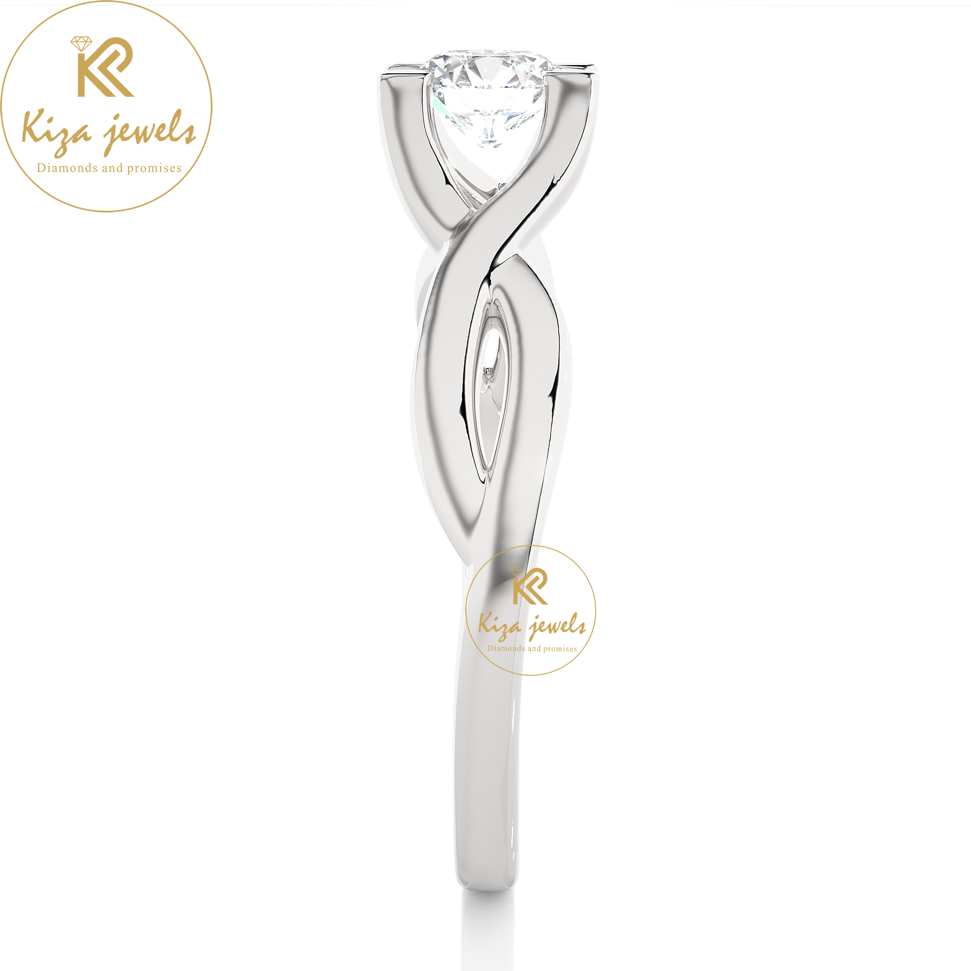 0.47 TDW Round Cut Diamond Women's Solitaire Ring