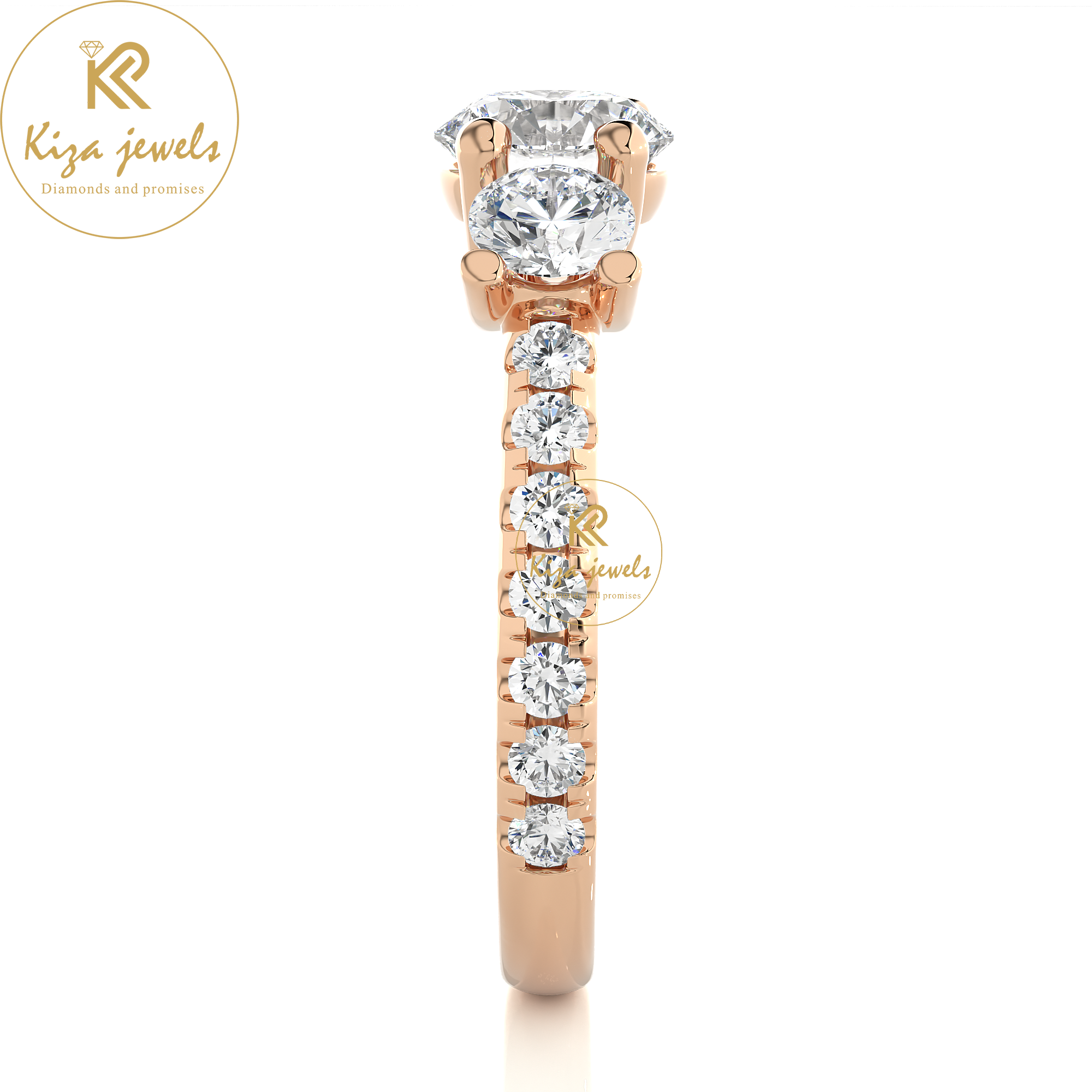 2.35 TDW Round Cut Women's Engagement Diamond Ring