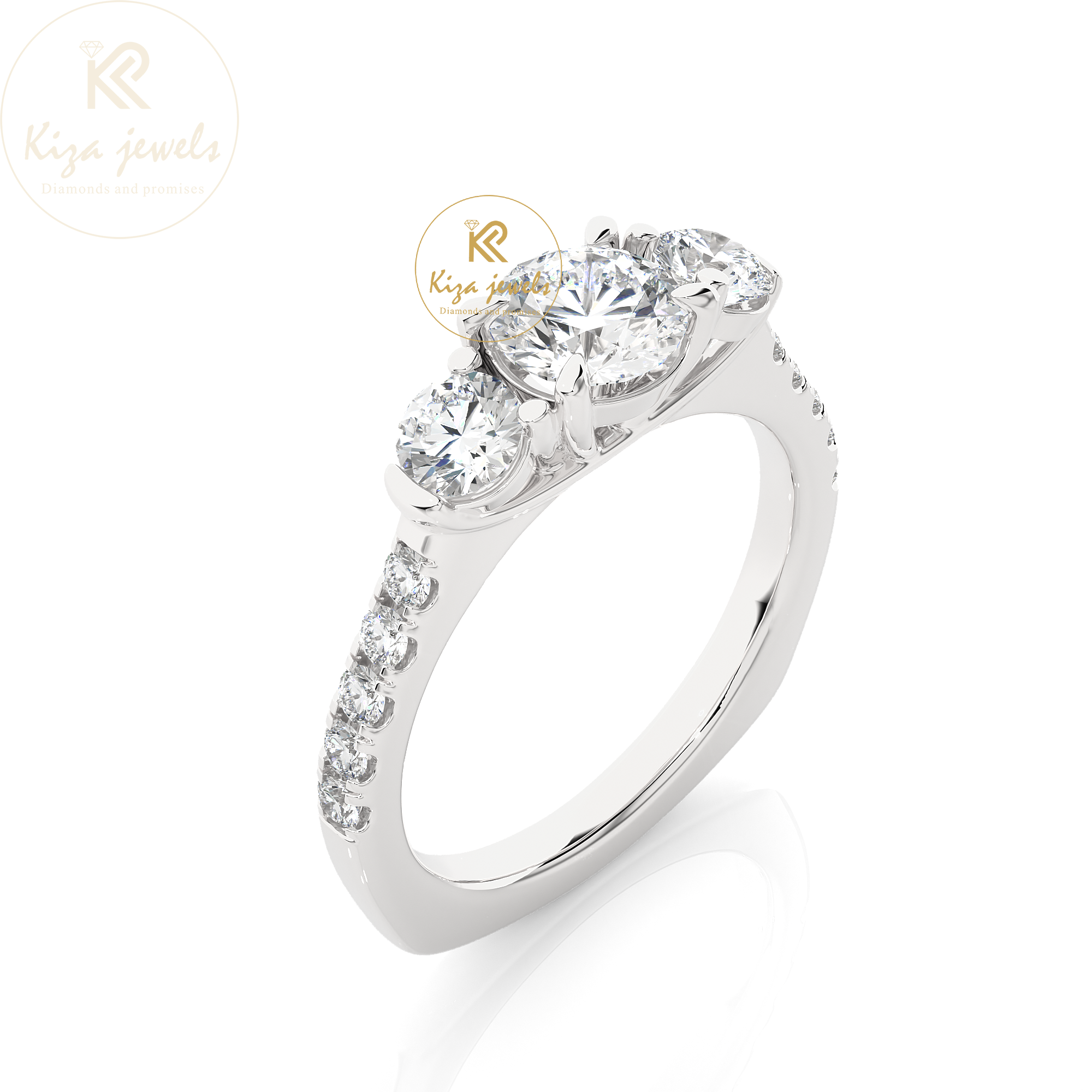 1.55 TDW Round Cut Women's Engagement Diamond Ring