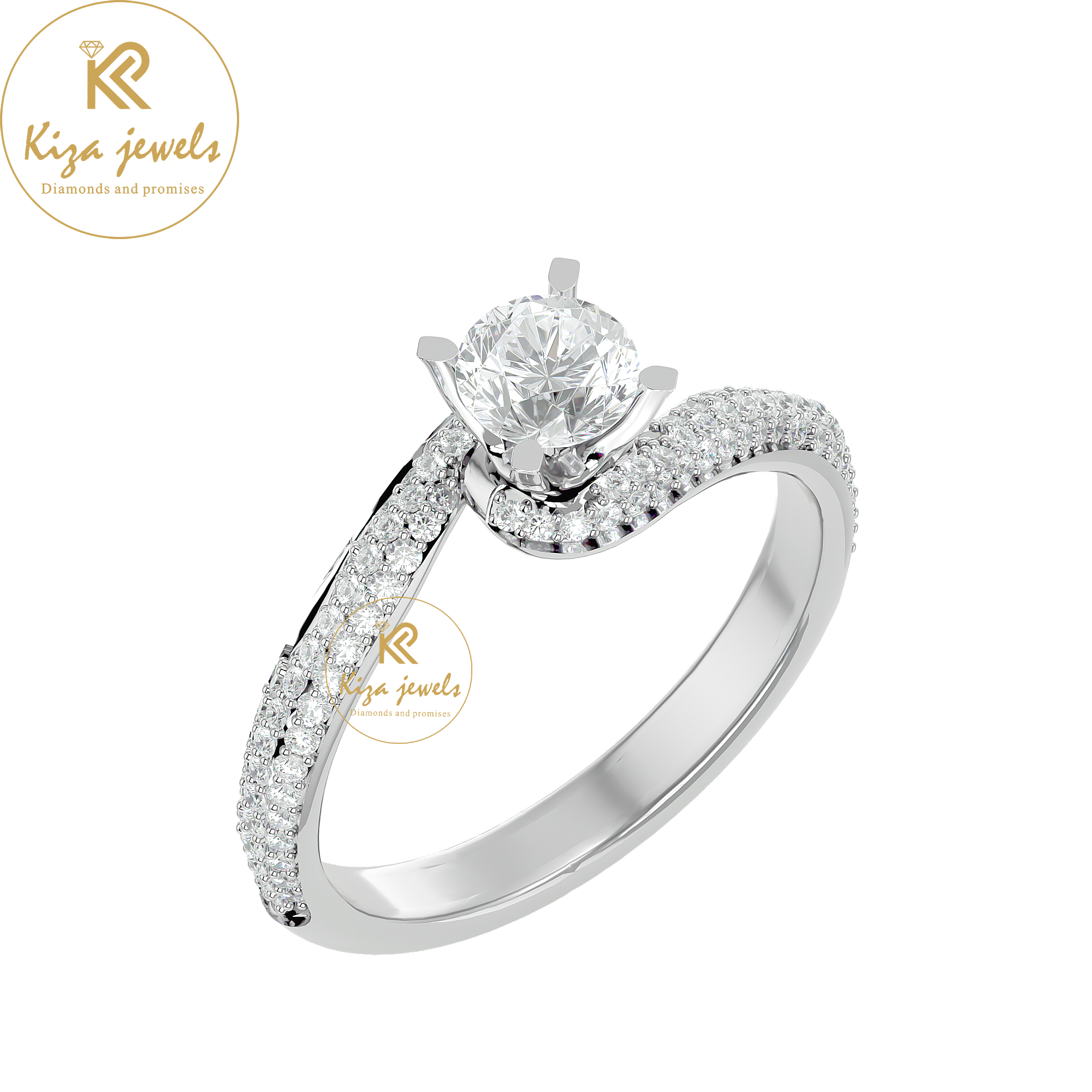 0.87 TDW Round Cut Women's Engagement Diamond Ring