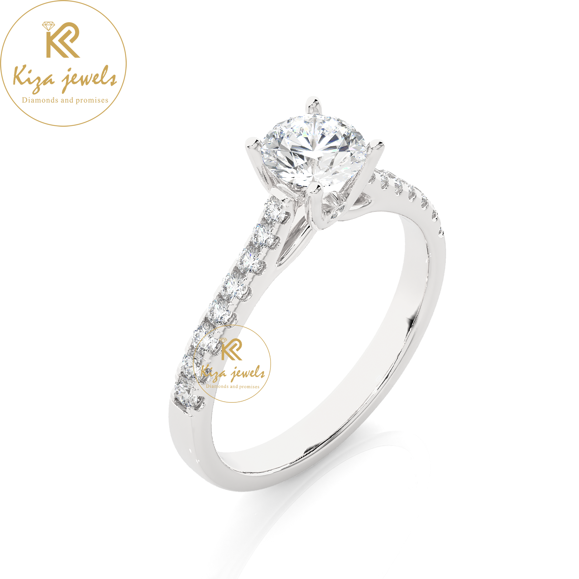 0.85 TDW Round Cut Women's Engagement Diamond Ring