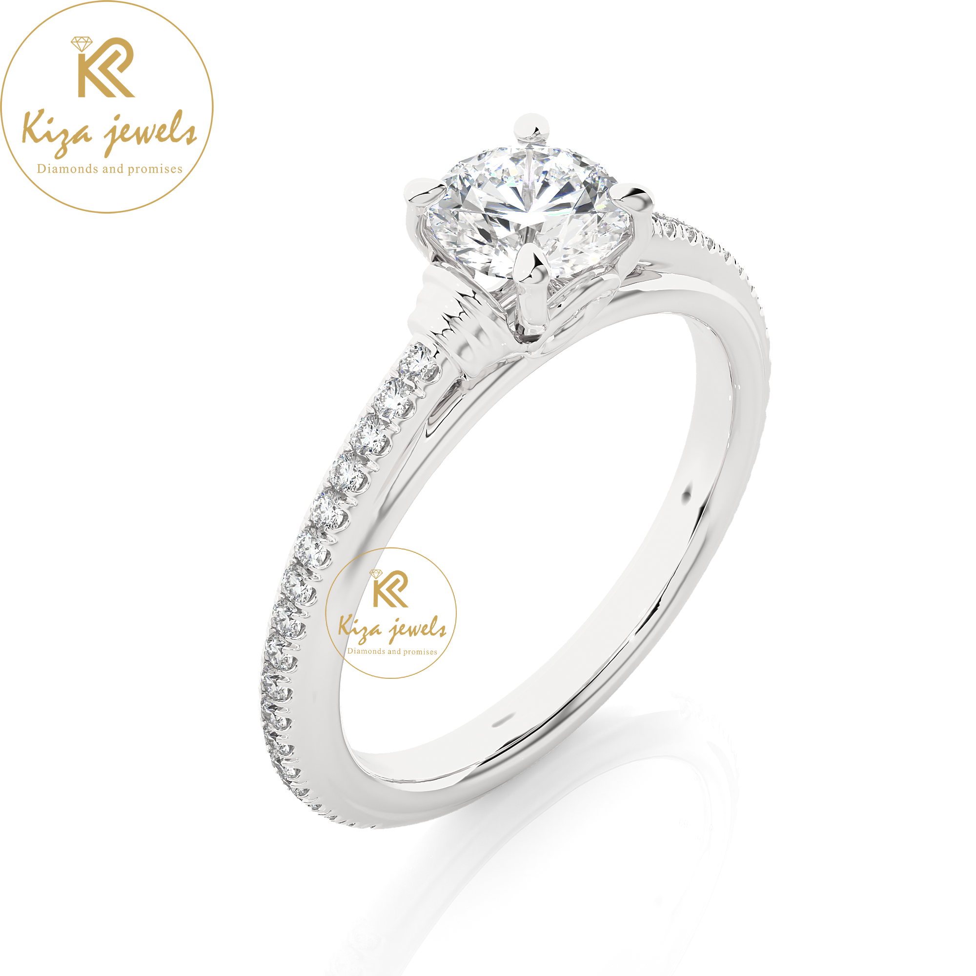 1.26 TDW Round Cut Women's Engagement Diamond Ring