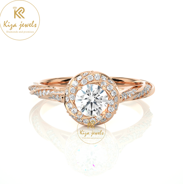 0.95 TDW Round Cut Women's Halo Diamond Ring