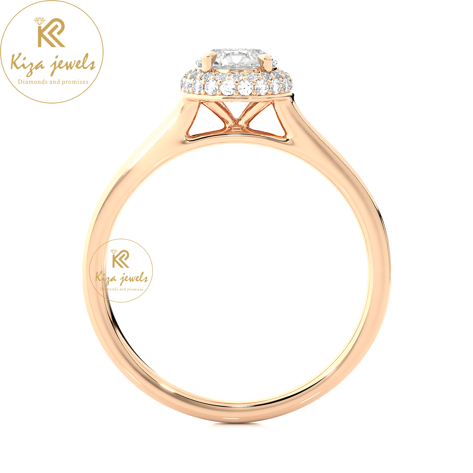 0.93 TDW Round Cut Women's Halo Diamond Ring