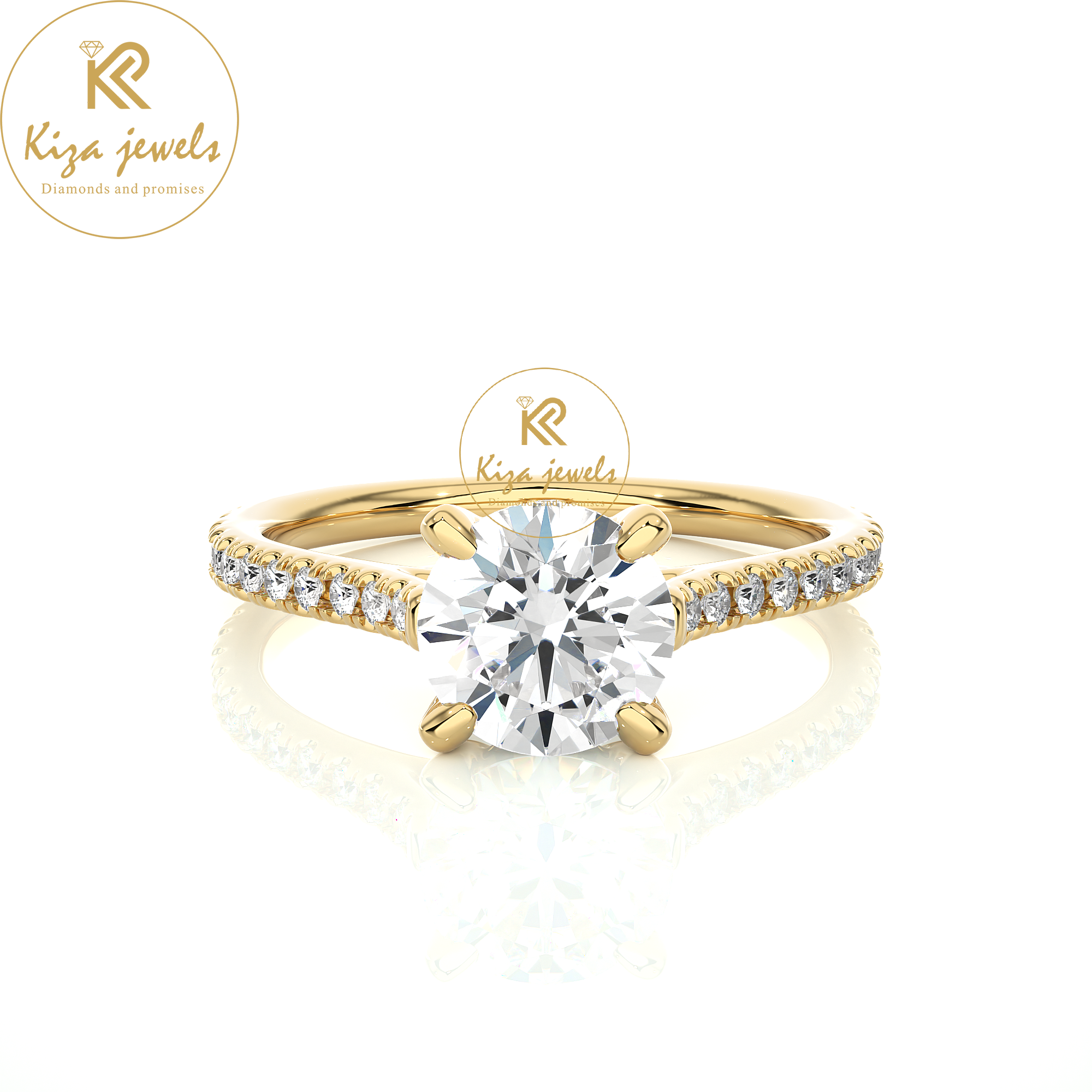 1.58 TDW Round Cut Women's Hidden Halo Diamond Ring