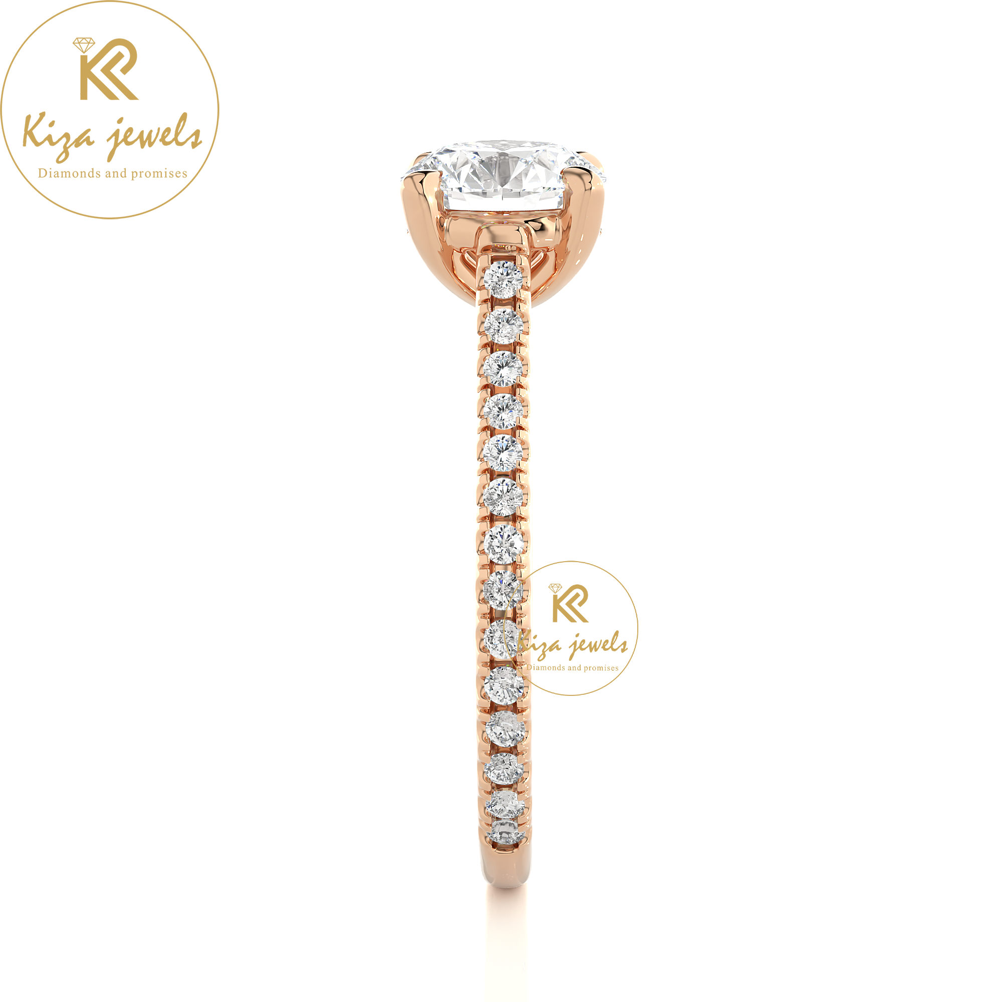 1.58 TDW Round Cut Women's Hidden Halo Diamond Ring