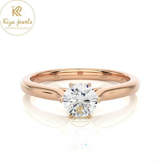 0.53 TDW Round Cut Diamond Women's Solitaire Ring