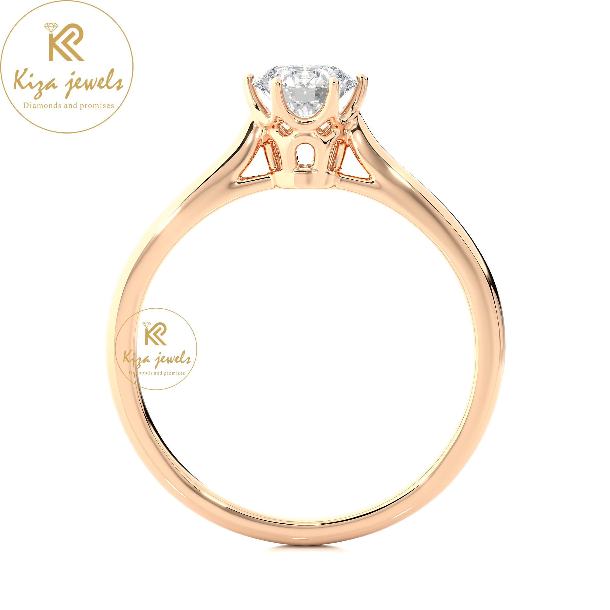 0.53 TDW Round Cut Diamond Women's Solitaire Ring