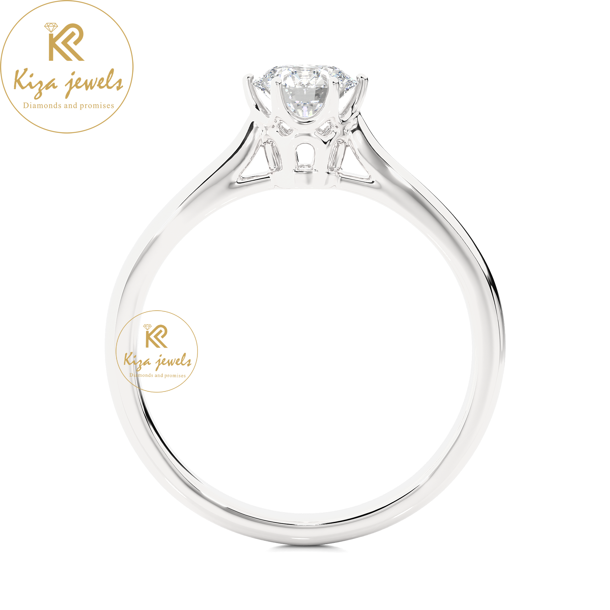 0.53 TDW Round Cut Diamond Women's Solitaire Ring