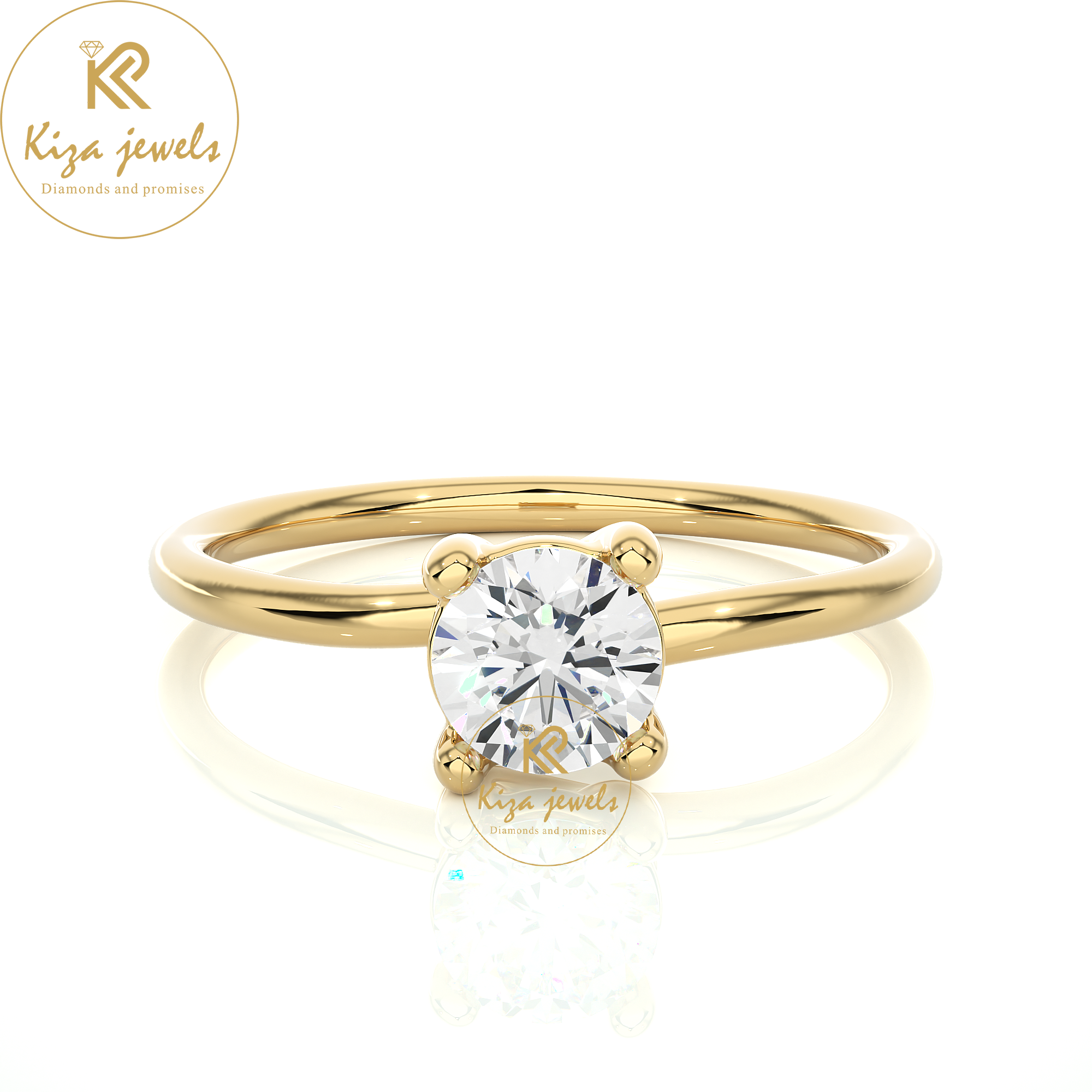 0.53 TDW Round Cut Diamond Women's Solitaire Ring