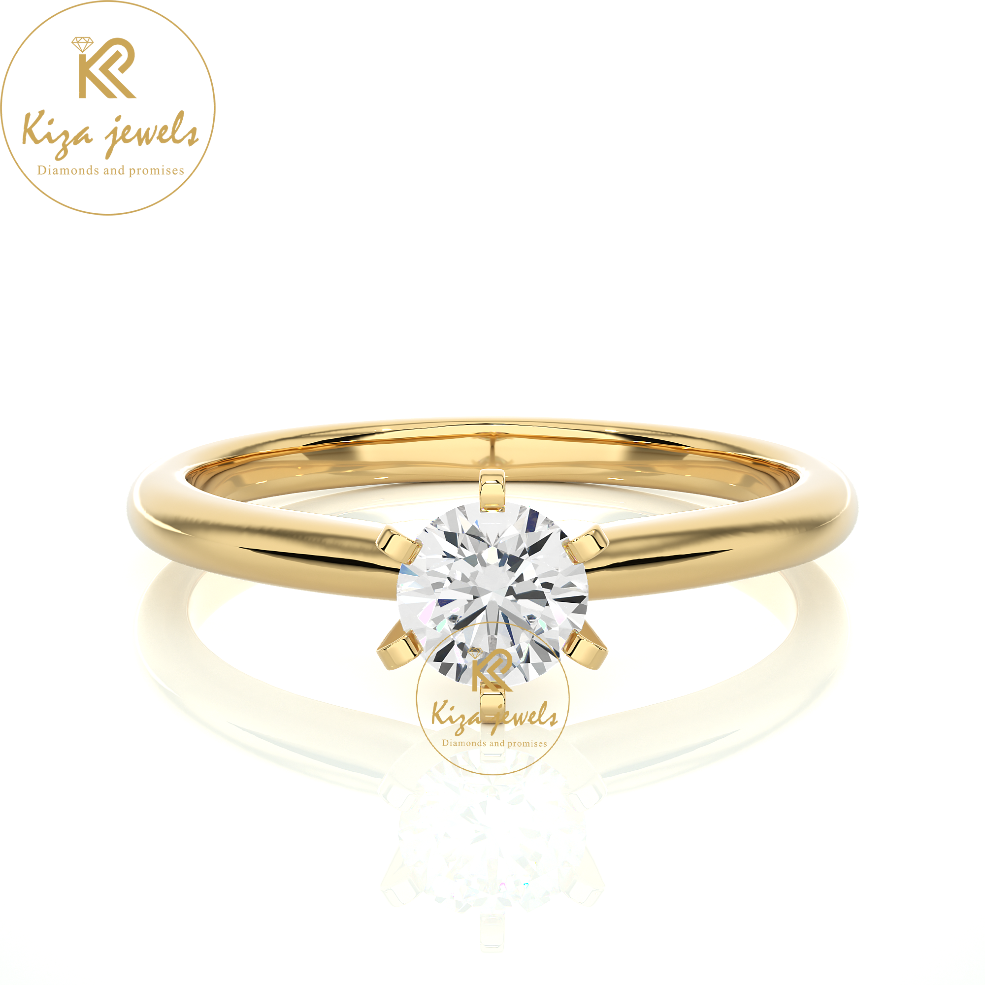 0.41 TDW Round Cut Diamond Women's Solitaire Ring