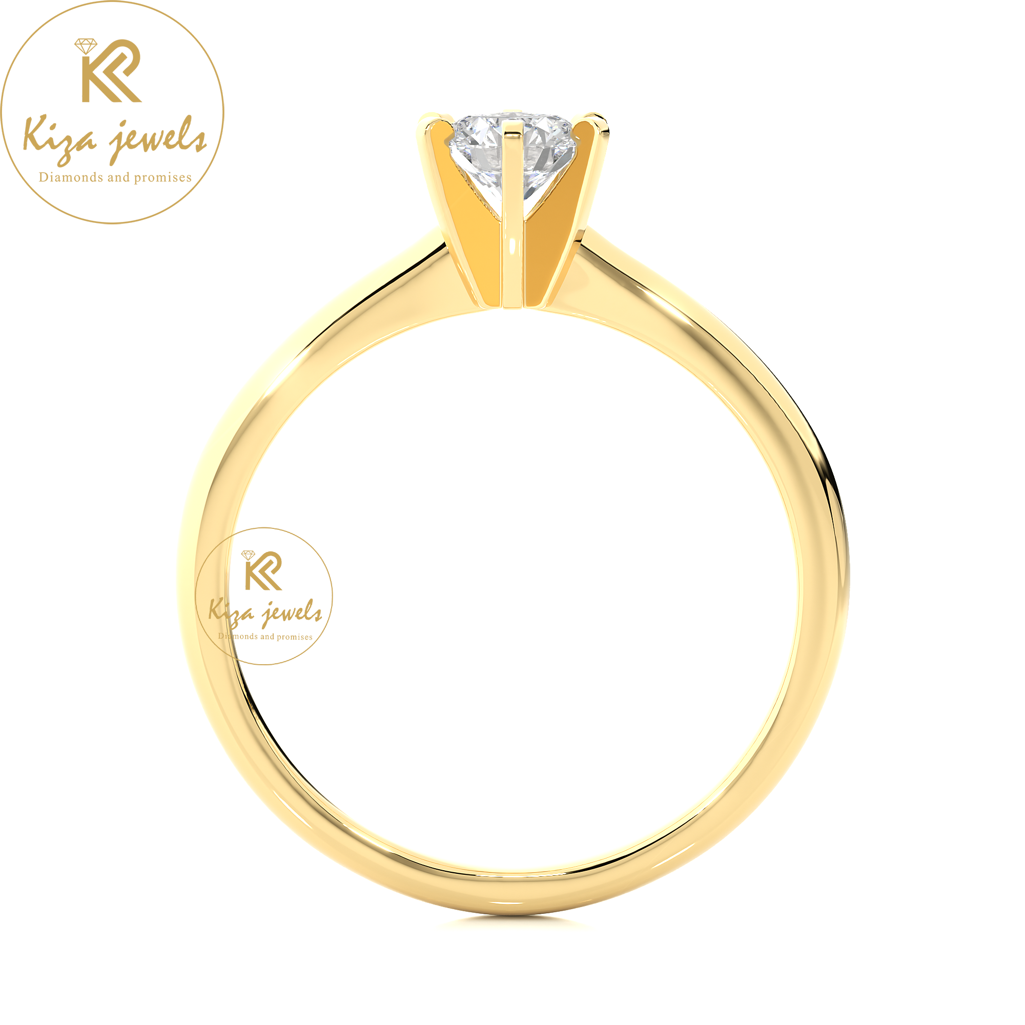 0.41 TDW Round Cut Diamond Women's Solitaire Ring