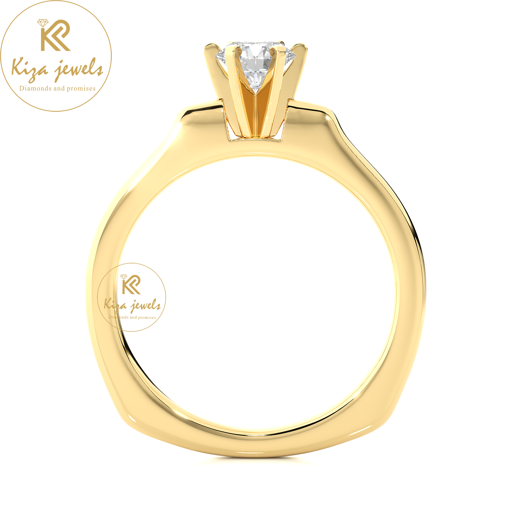 0.47 TDW Round Cut Diamond Women's Solitaire Ring