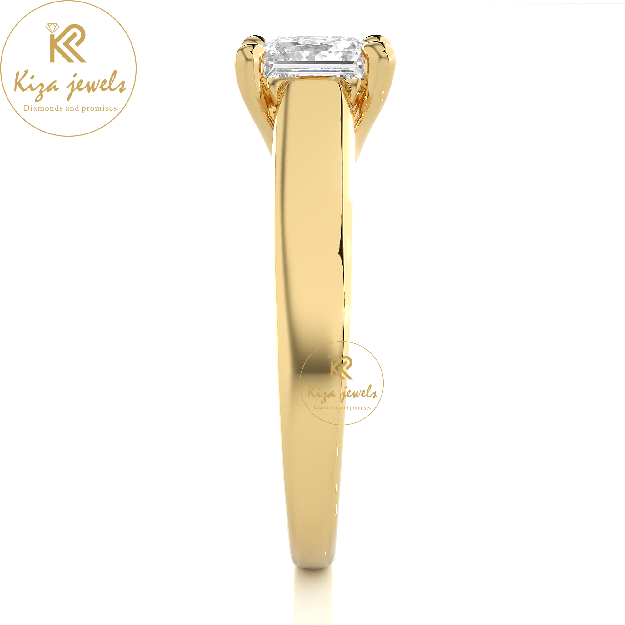 1.35 TDW Princess Cut Diamond Women's Solitaire Ring