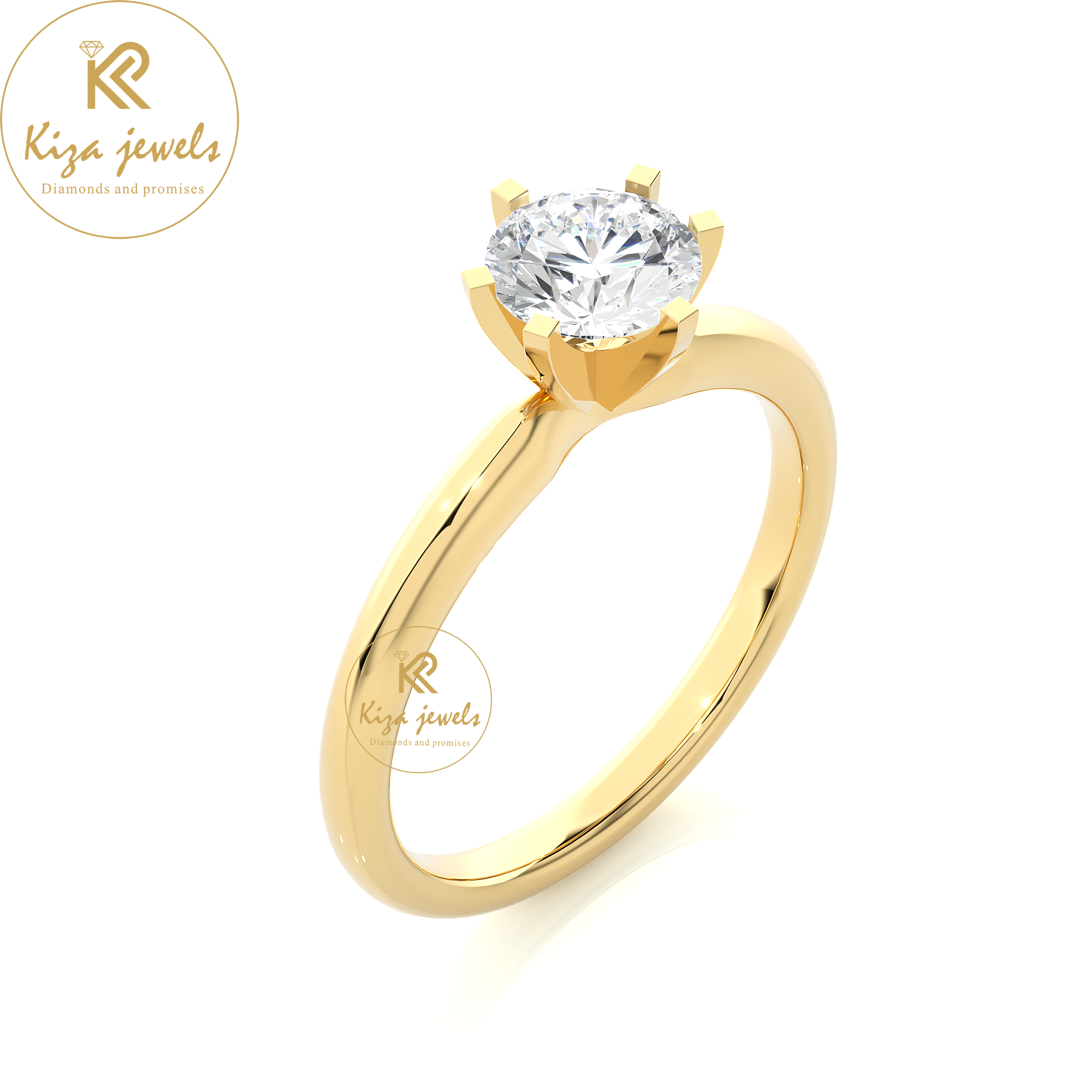 1.18 TDW Round Cut Diamond Women's Solitaire Ring