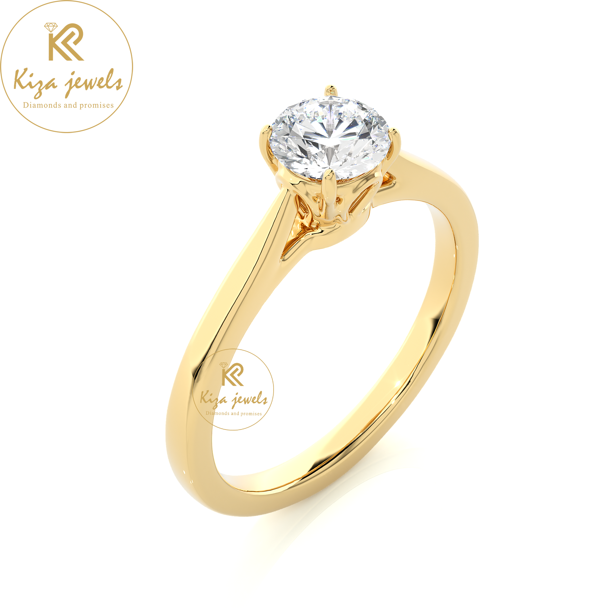 0.73 TDW Round Cut Diamond Women's Solitaire Ring