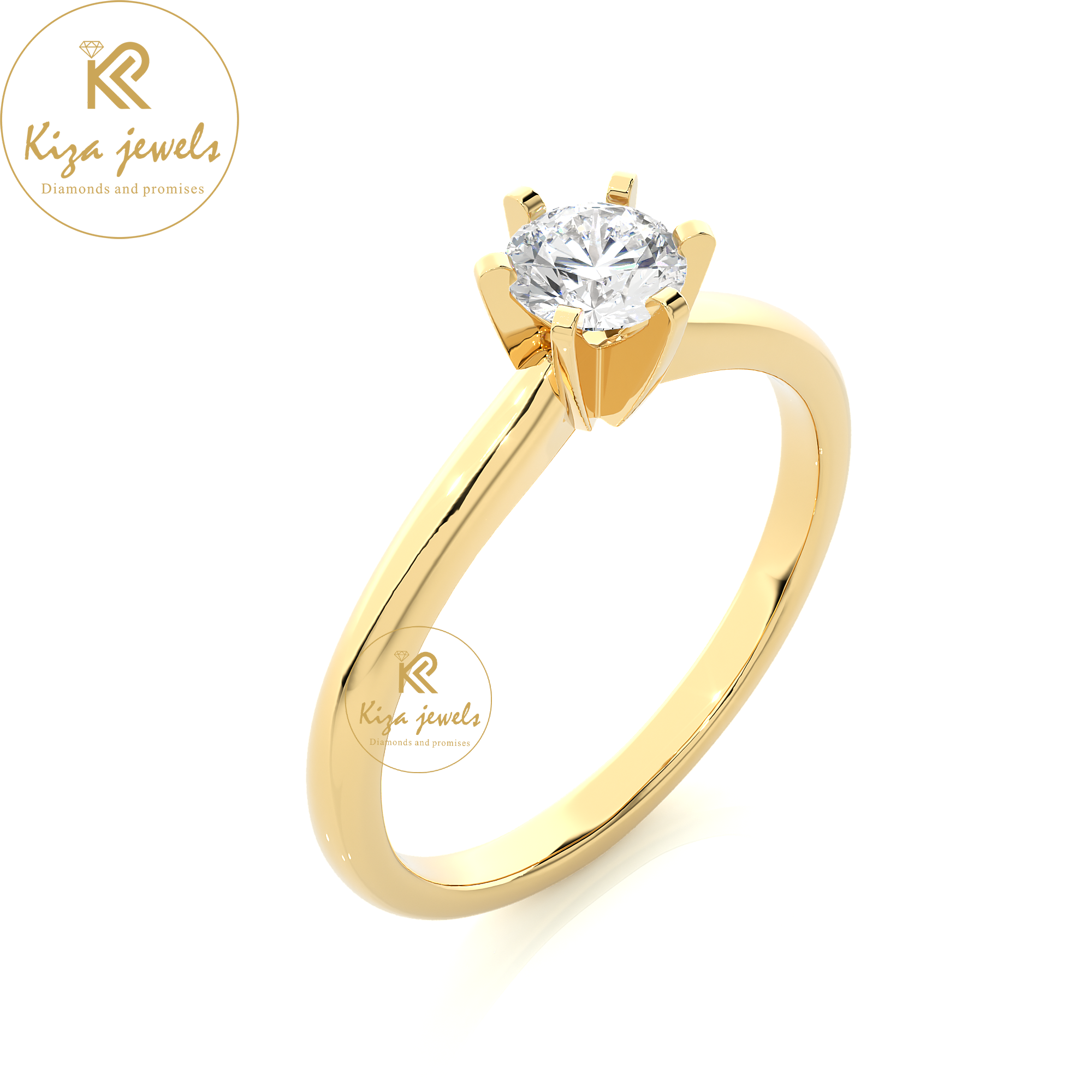 0.41 TDW Round Cut Diamond Women's Solitaire Ring