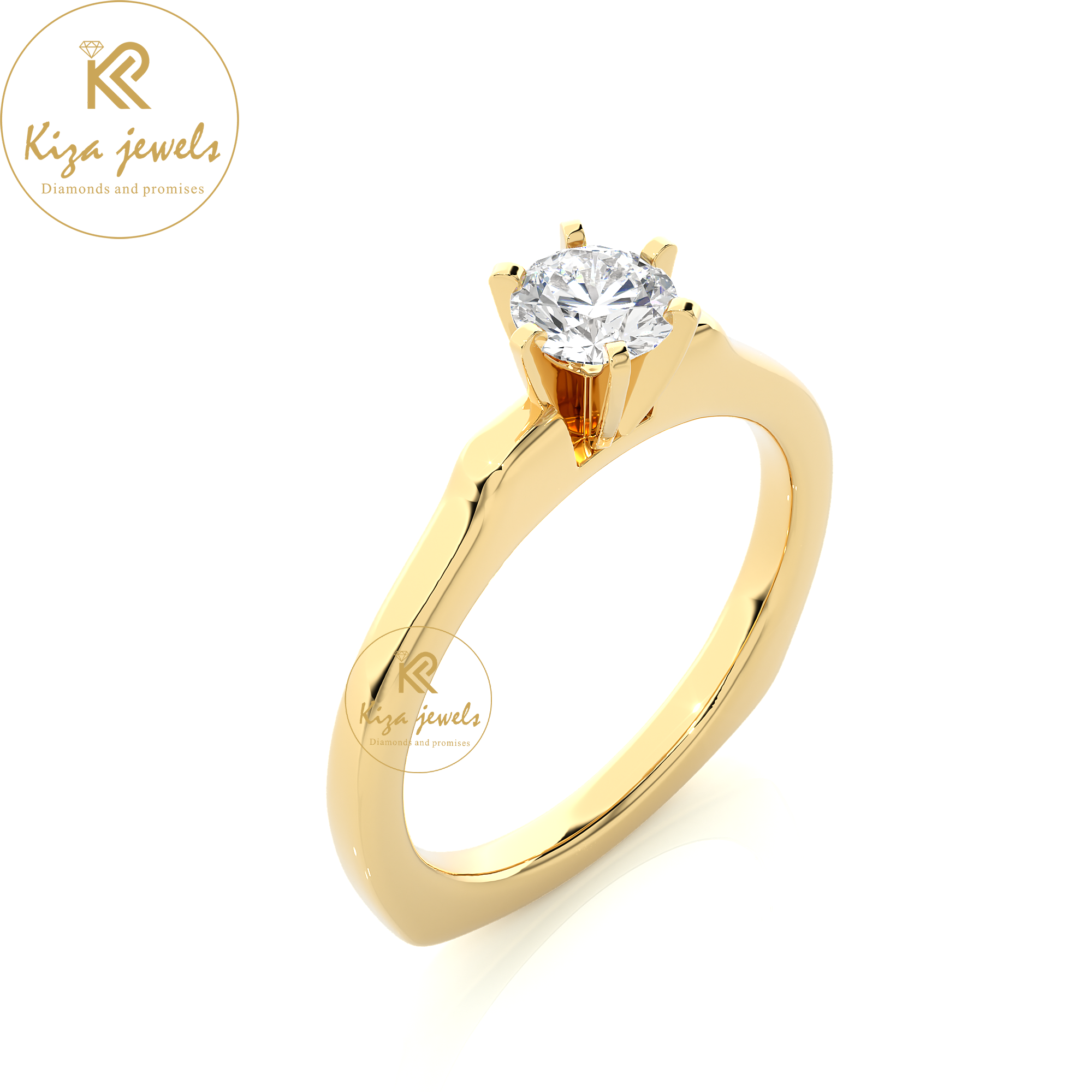 0.47 TDW Round Cut Diamond Women's Solitaire Ring