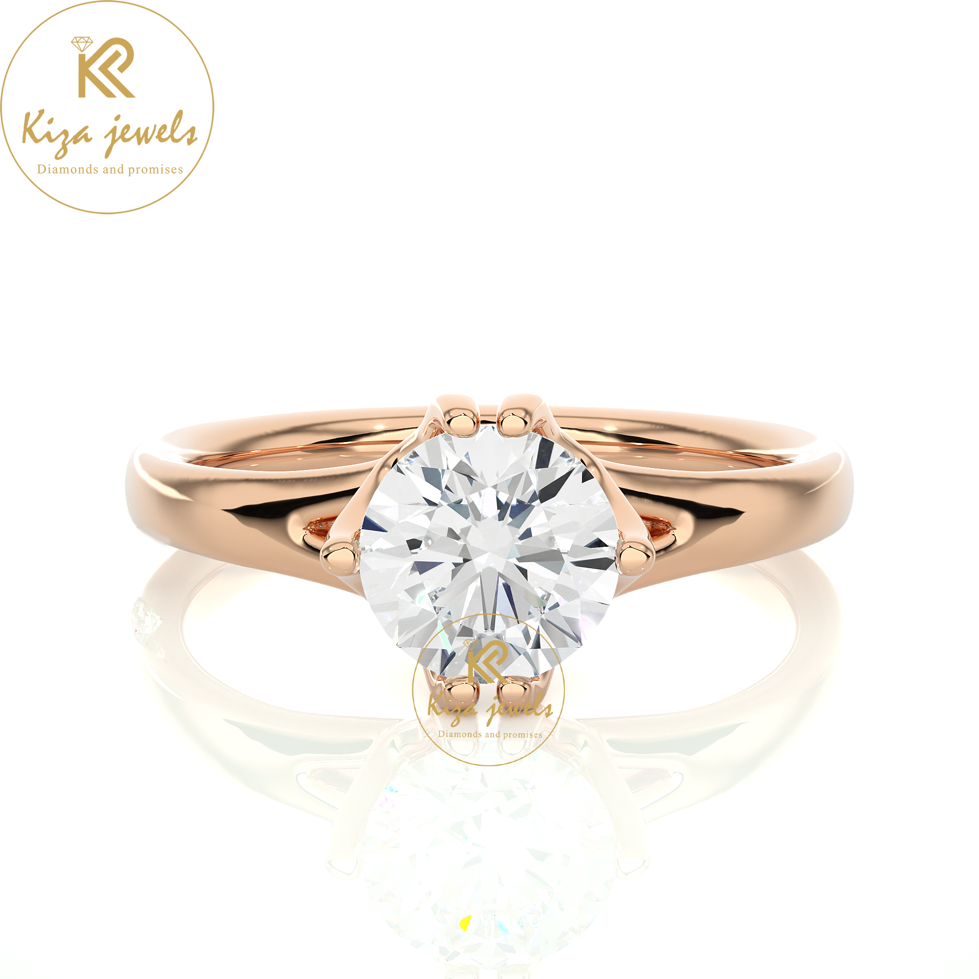 1.08 TDW Round Cut Diamond Women's Solitaire Ring