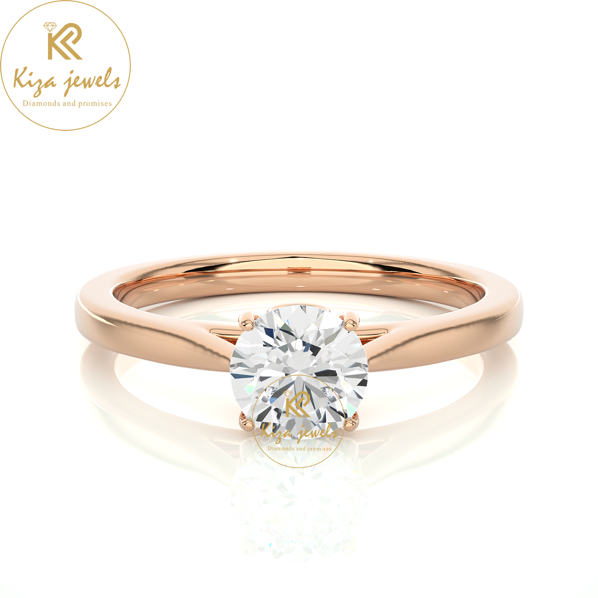 0.73 TDW Round Cut Diamond Women's Solitaire Ring