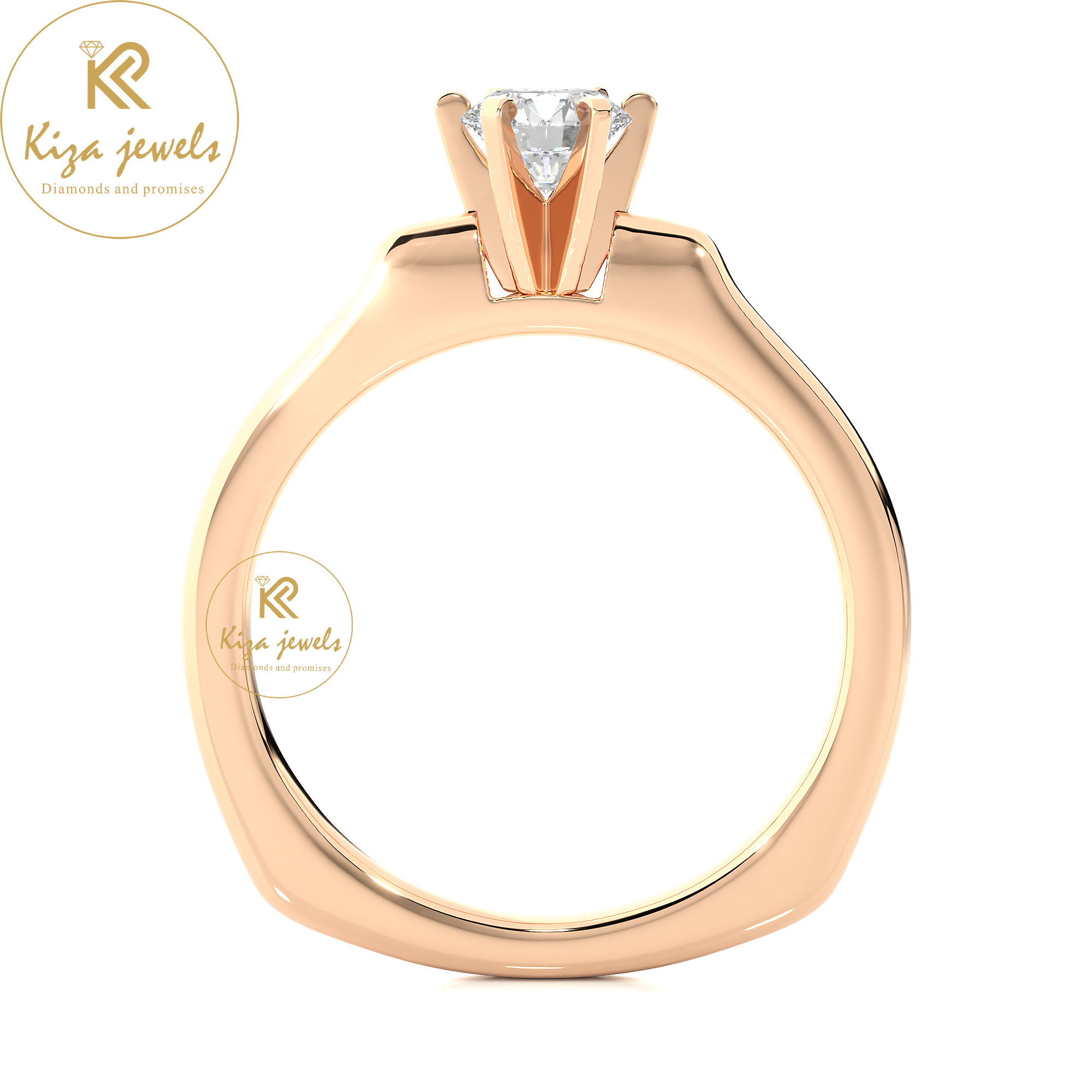 0.47 TDW Round Cut Diamond Women's Solitaire Ring