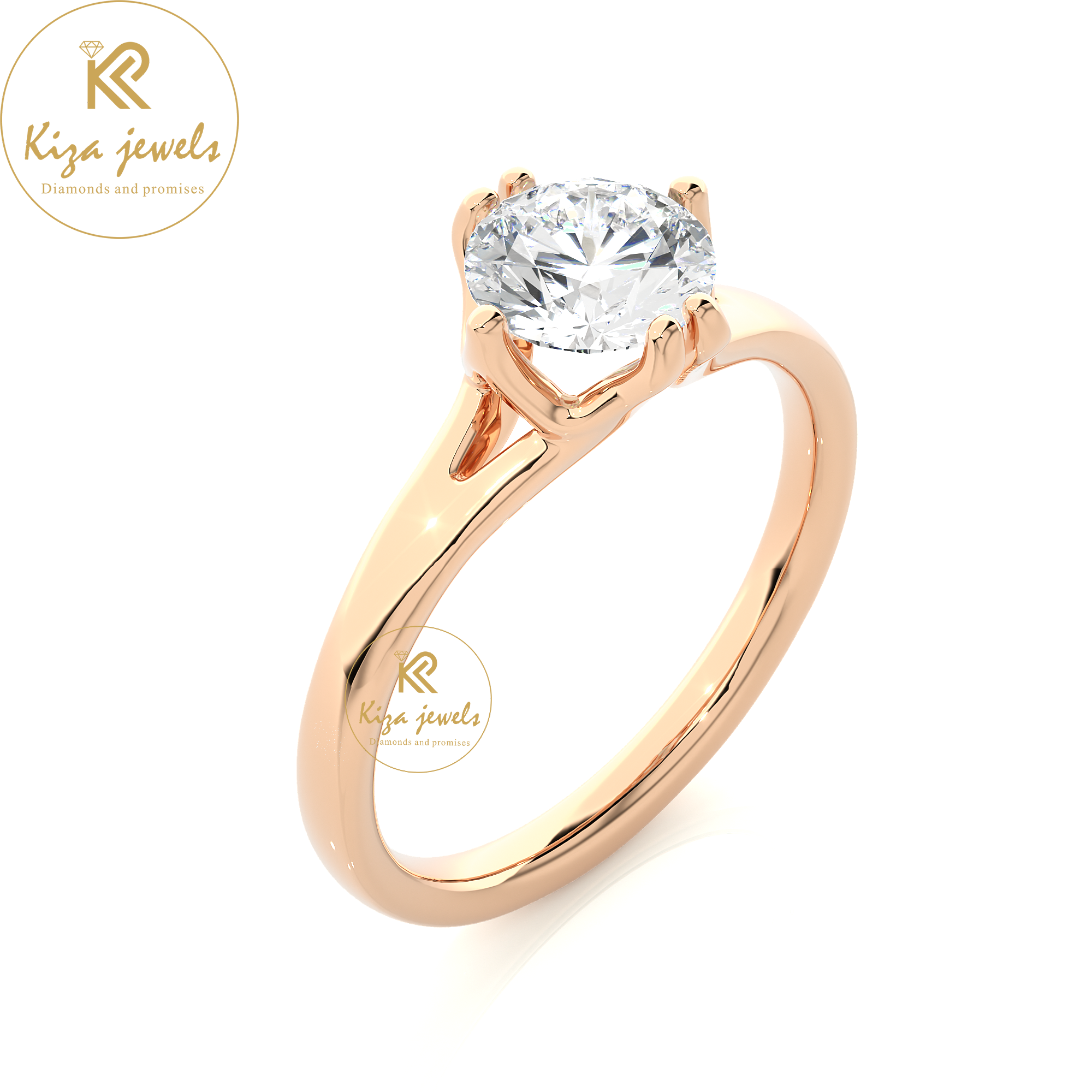 1.08 TDW Round Cut Diamond Women's Solitaire Ring