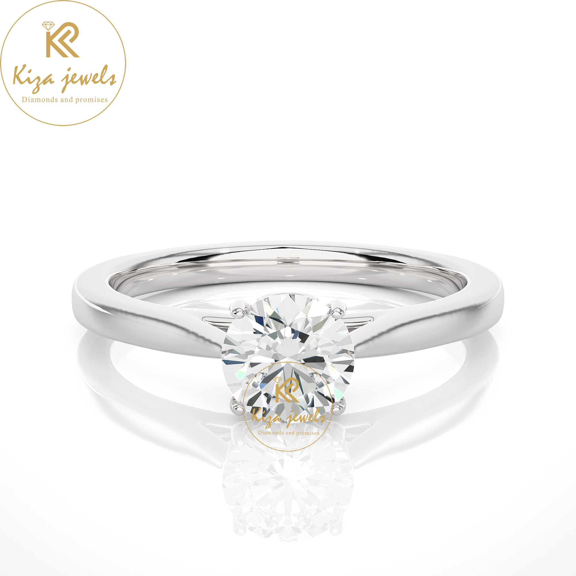 0.73 TDW Round Cut Diamond Women's Solitaire Ring