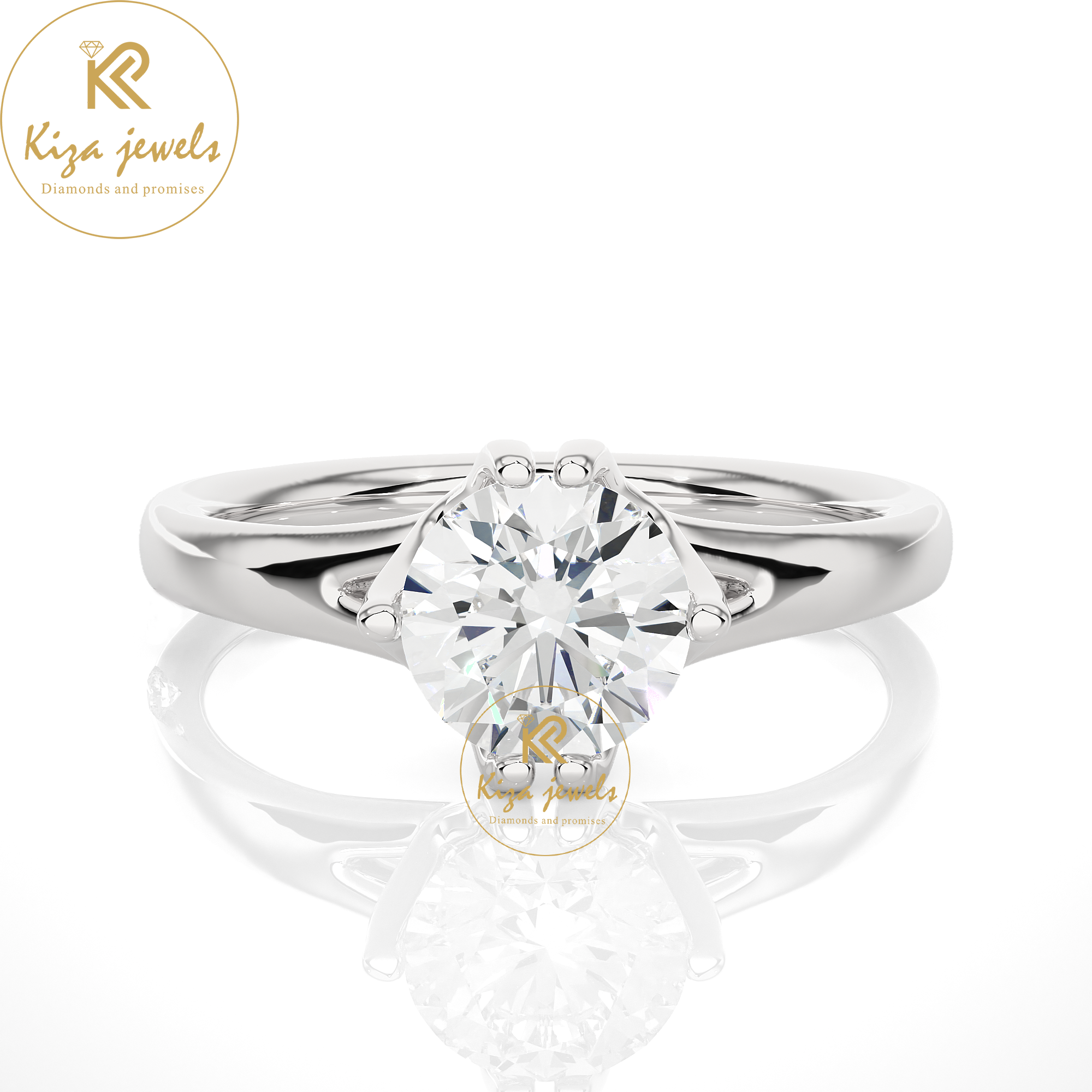 1.08 TDW Round Cut Diamond Women's Solitaire Ring