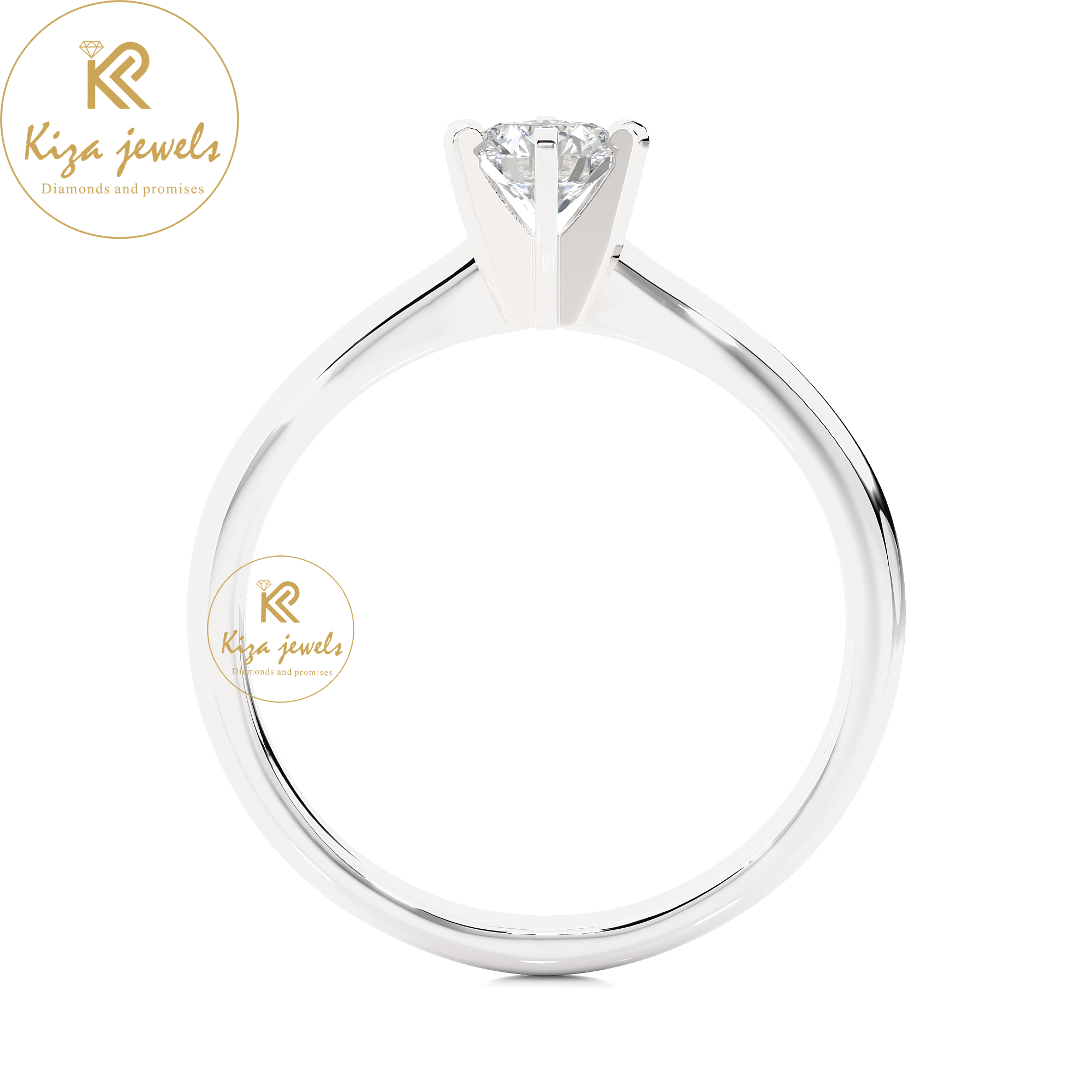 0.41 TDW Round Cut Diamond Women's Solitaire Ring