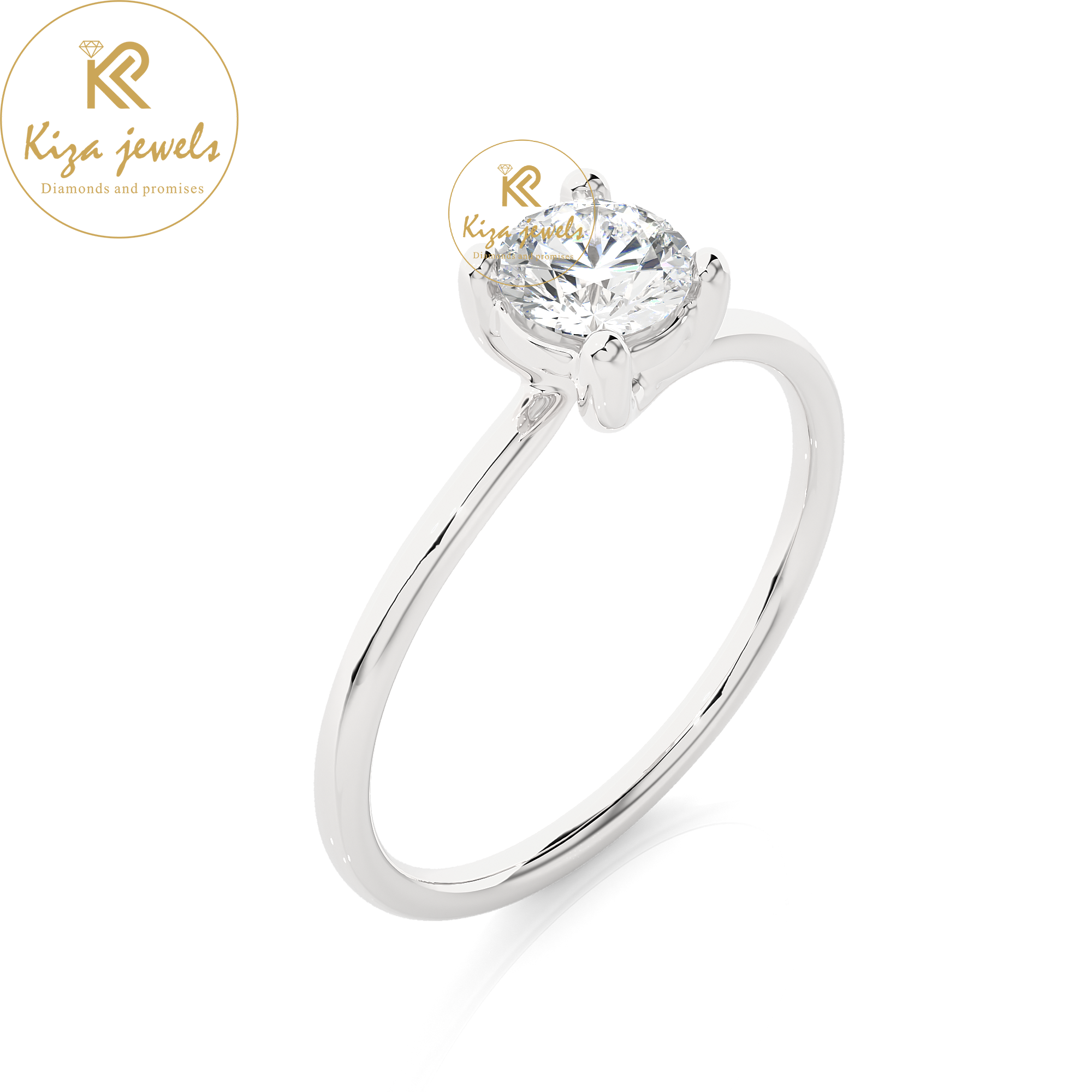 0.53 TDW Round Cut Diamond Women's Solitaire Ring