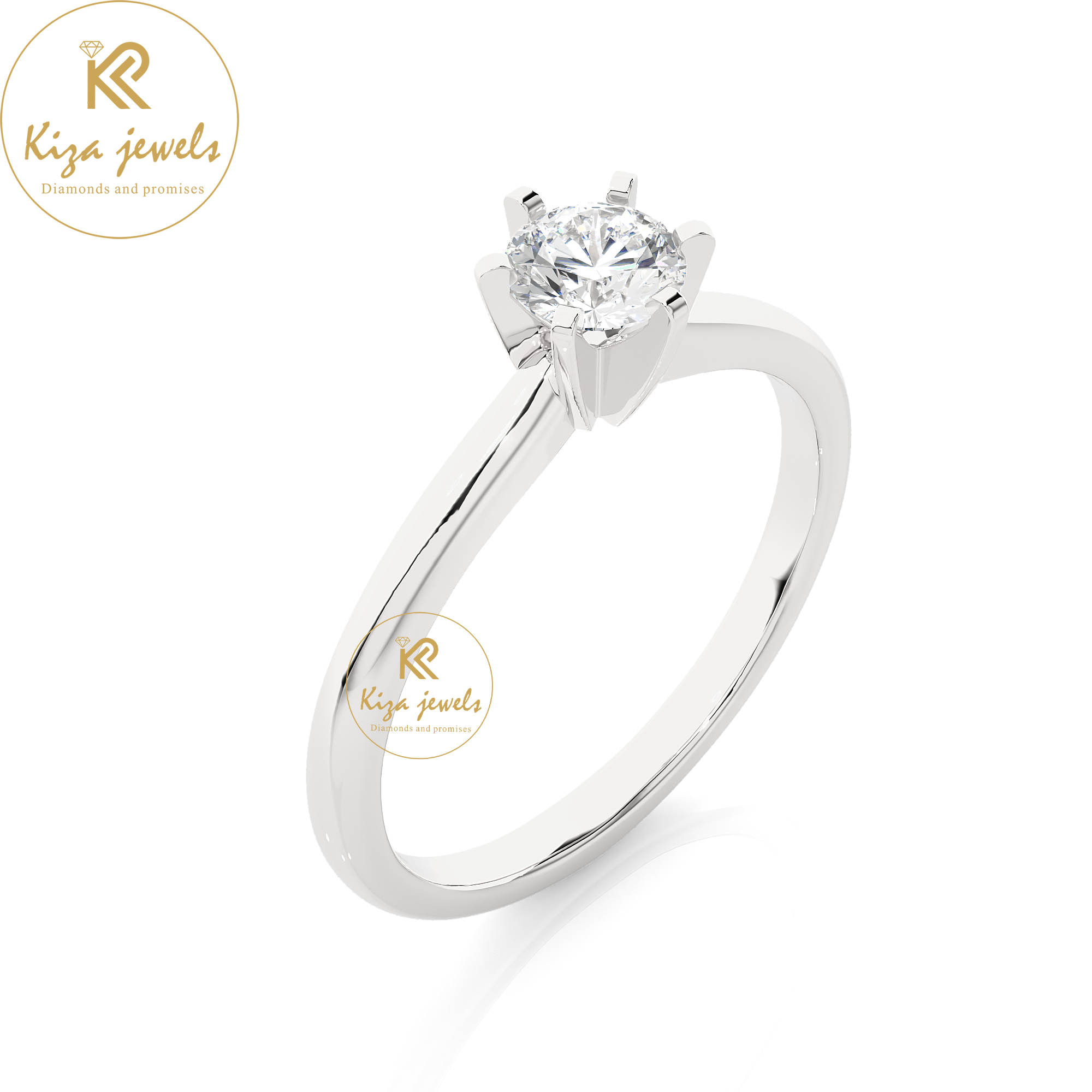 0.41 TDW Round Cut Diamond Women's Solitaire Ring