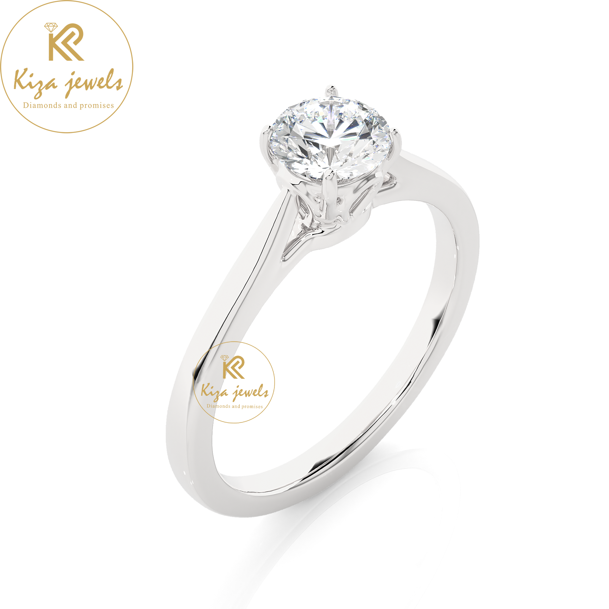 0.73 TDW Round Cut Diamond Women's Solitaire Ring