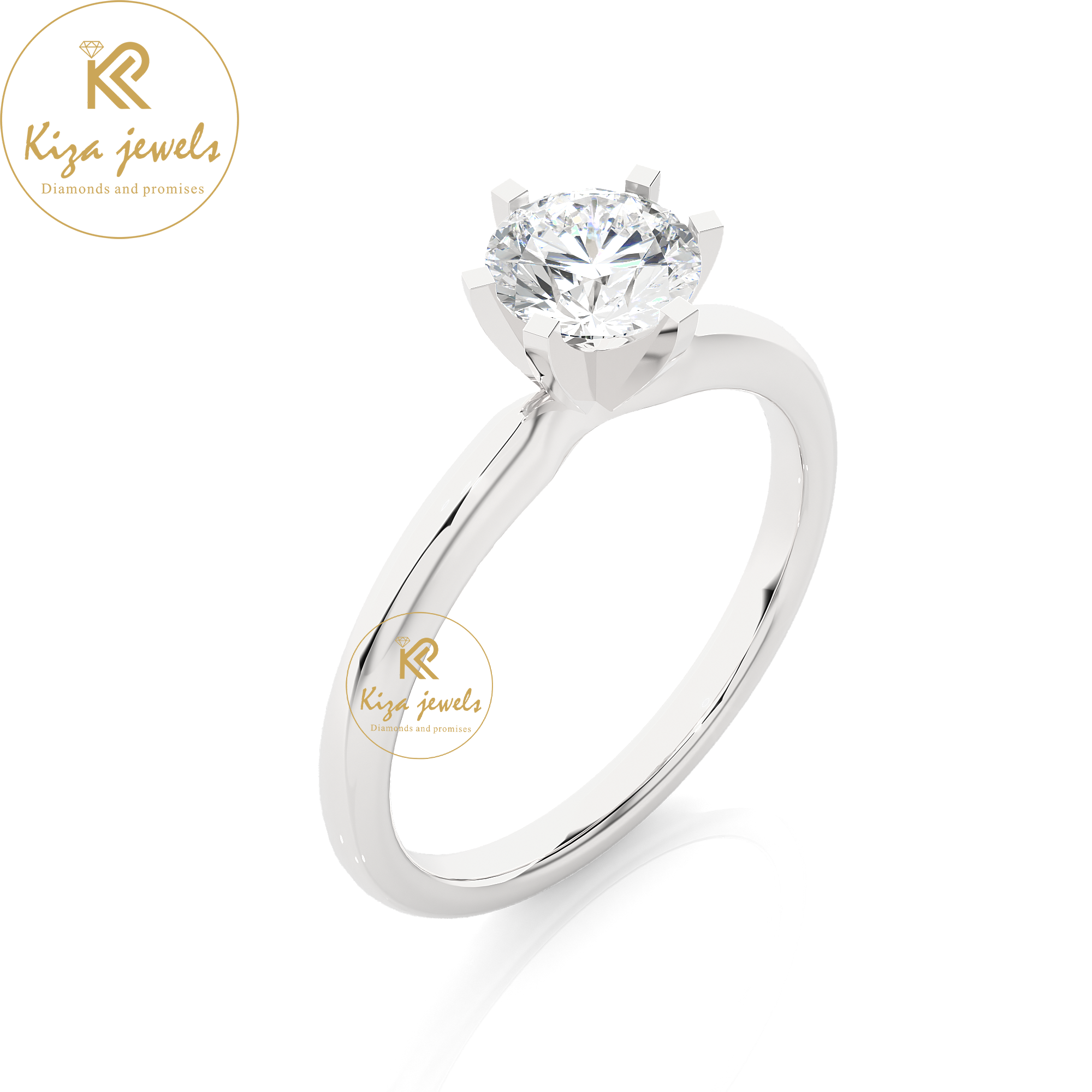 1.18 TDW Round Cut Diamond Women's Solitaire Ring