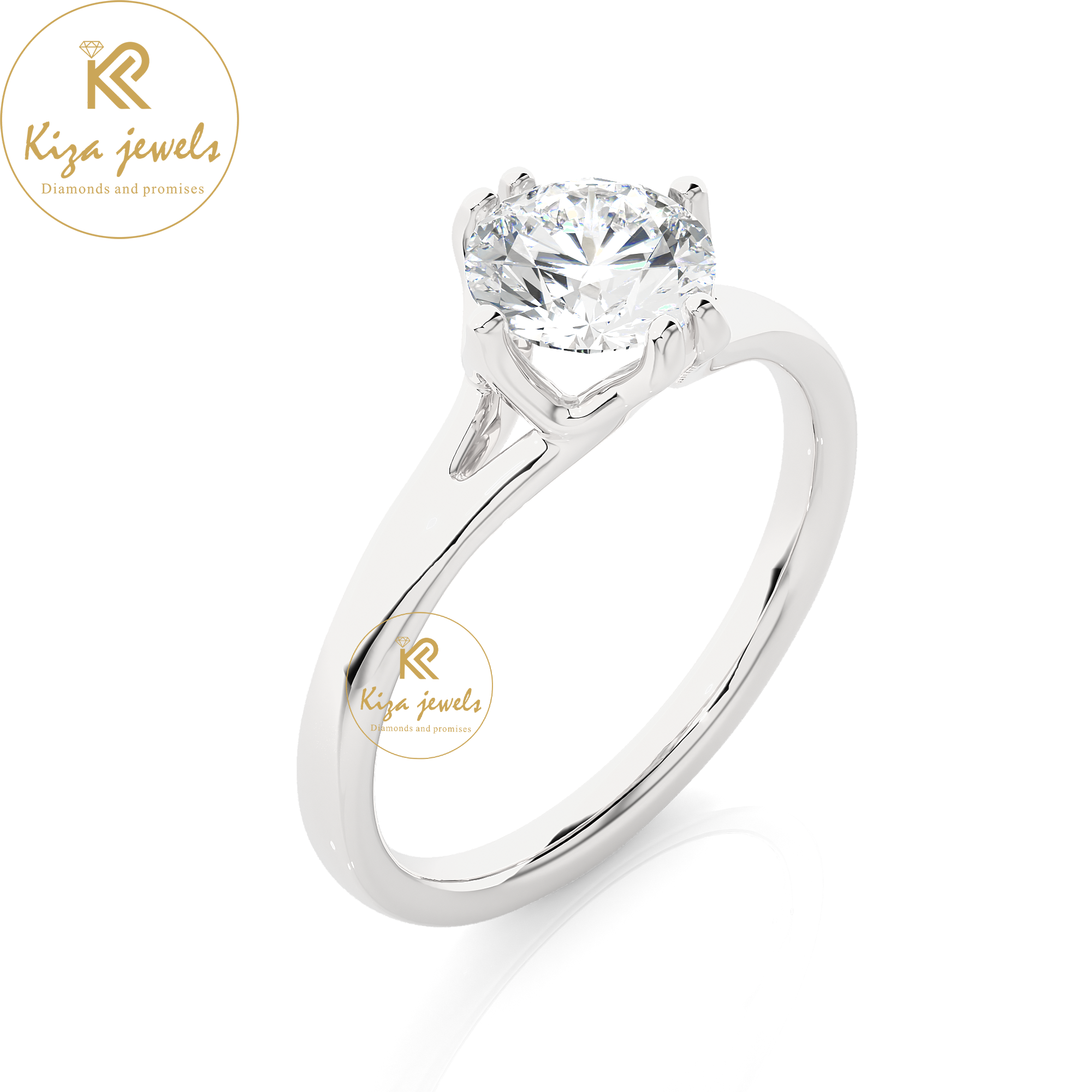 1.08 TDW Round Cut Diamond Women's Solitaire Ring