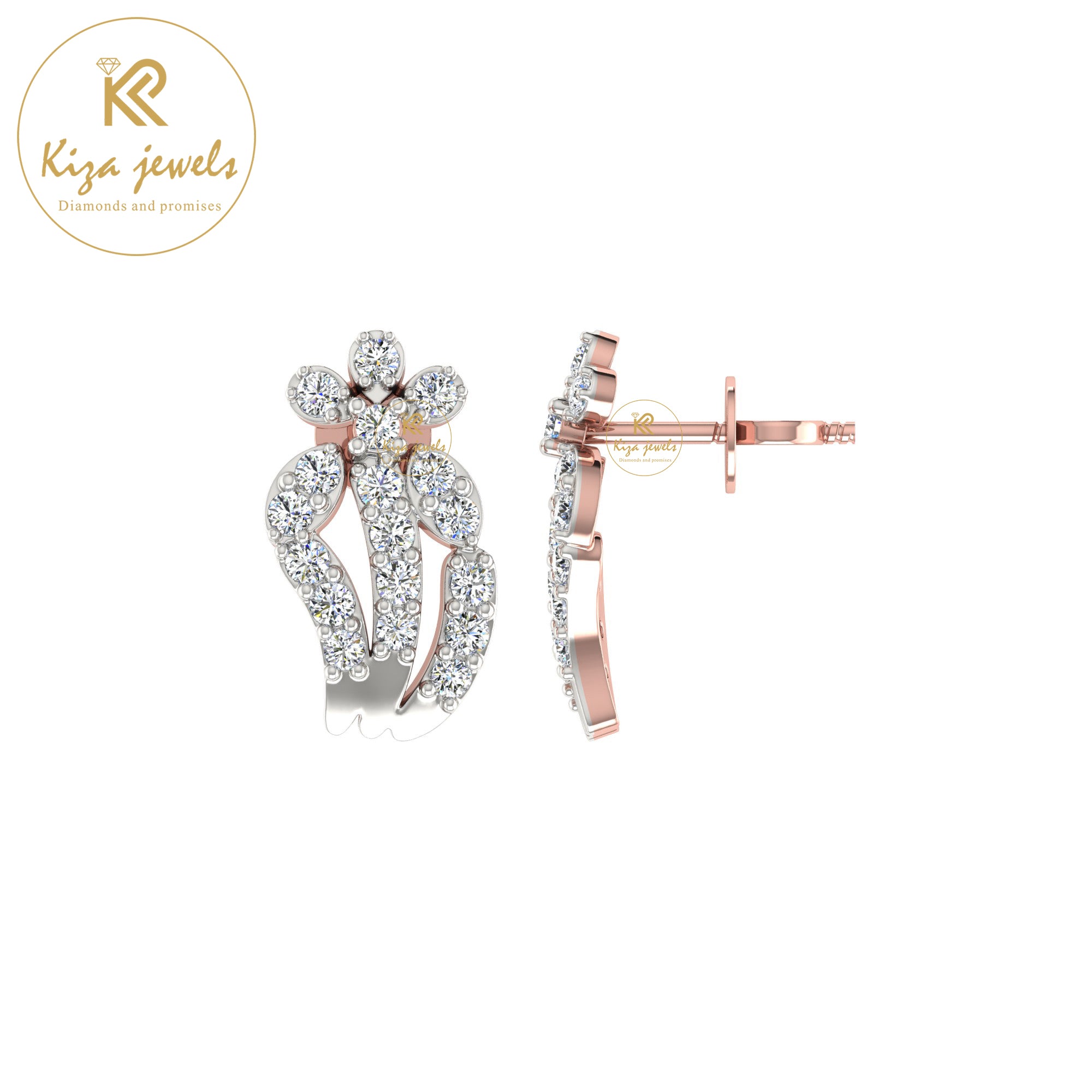 0.29 TDW Round Cut Diamond Women's Stud Earring