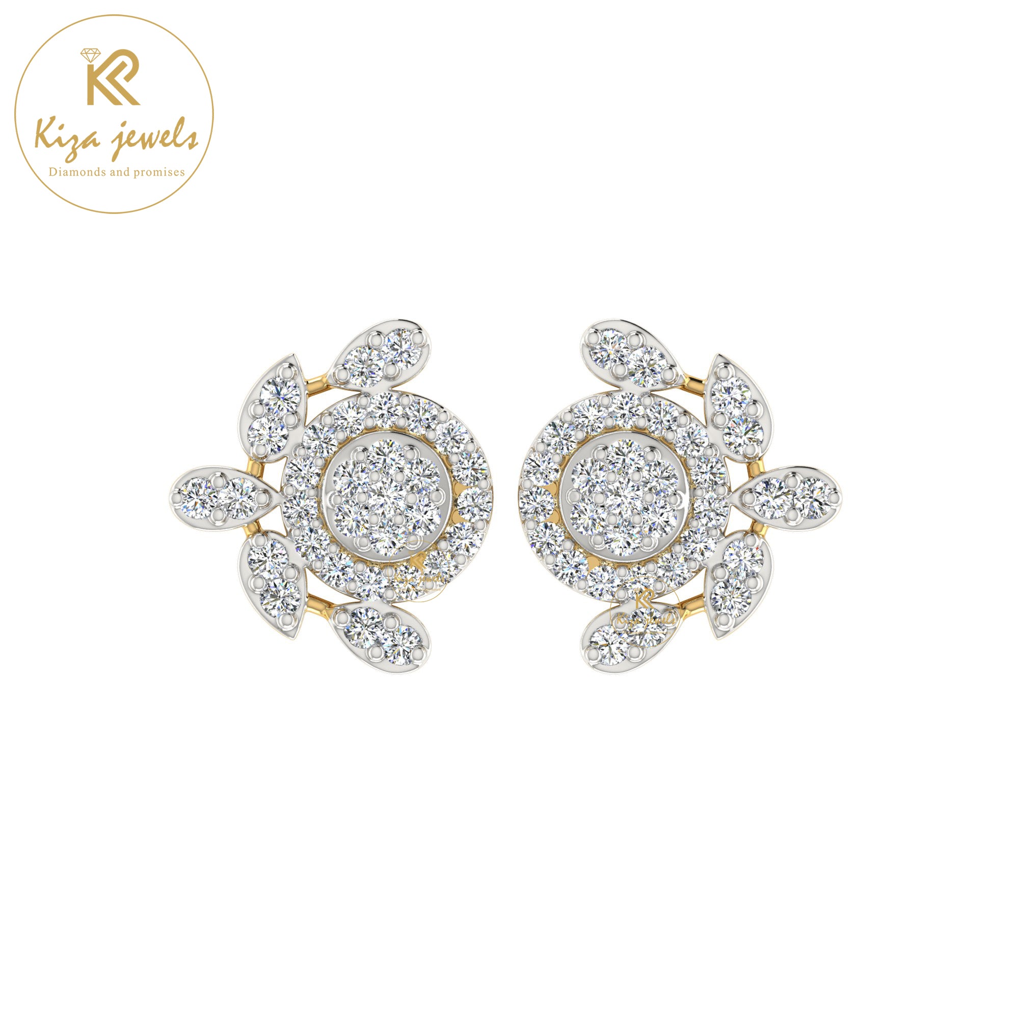0.37 TDW Round Cut Diamond Women's Stud Earring
